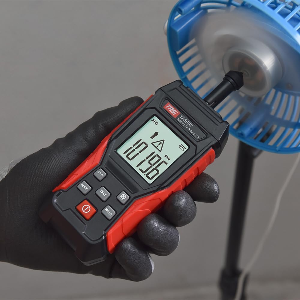 Mingzhe Tachometer Contact & Non-Contact Digital Tachometer Laser Photo Tachometer 3～100000RPM High Accuracy RPM Tachometer Backlit Display Data Hold Auto Power Off image number 5