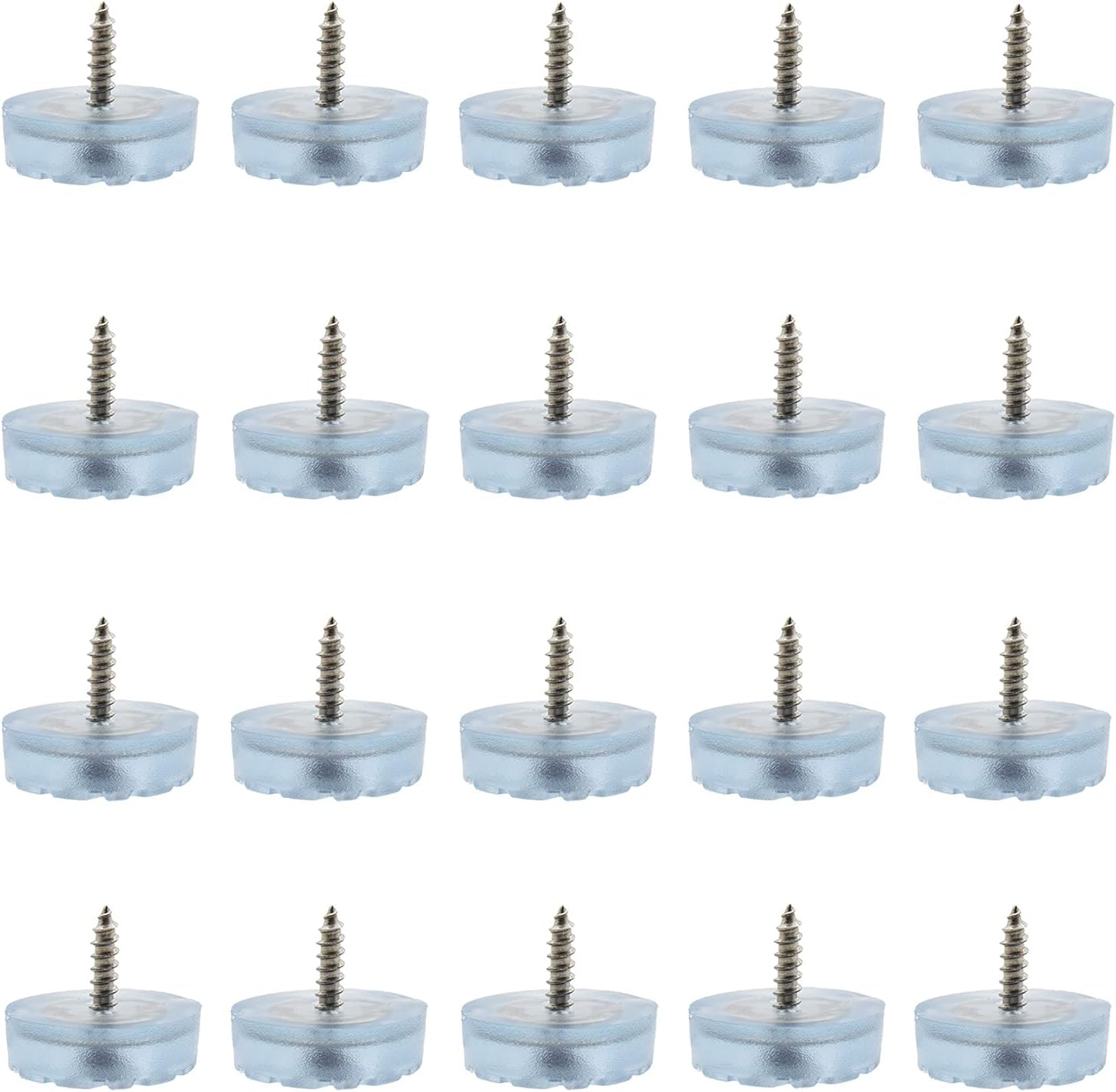 20PCS Screw on Furniture Pads,Ttzeze Heavy Duty round Furniture Sliders for Wooden Chair Legs and Feet,Best Floor Gliders to Protect Hardwood Floors,Table/Chair/Cabinet/Sofa Rubber Glides with Screws