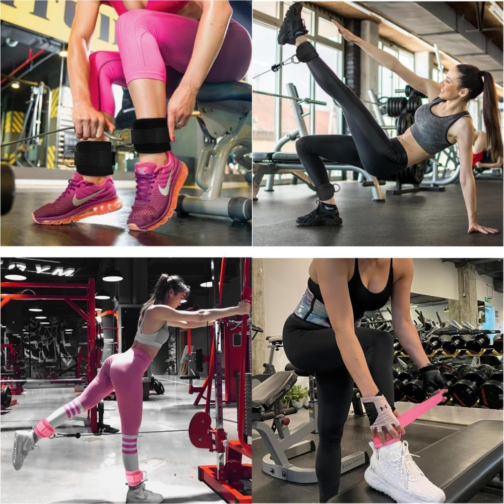 Goxfaca 1Pair Ankle Strap for Cable Machines and Resistance Bands,Gym Glute Workouts Leg Extensions Work Out Cuff Attachment for Home Hip Abductors Booty Workouts image number 1