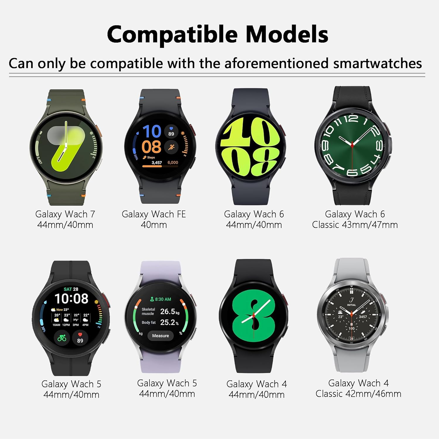 20MM Stainless Steel Band for Samsung Galaxy Watch 7/6/5/4/FE Band 40Mm 44Mm, No Gap Metal Replacement Strap for Galaxy Watch 6 Classic 43Mm 47Mm/5 Pro 45Mm/4 Classic 42Mm 46Mm image number 1