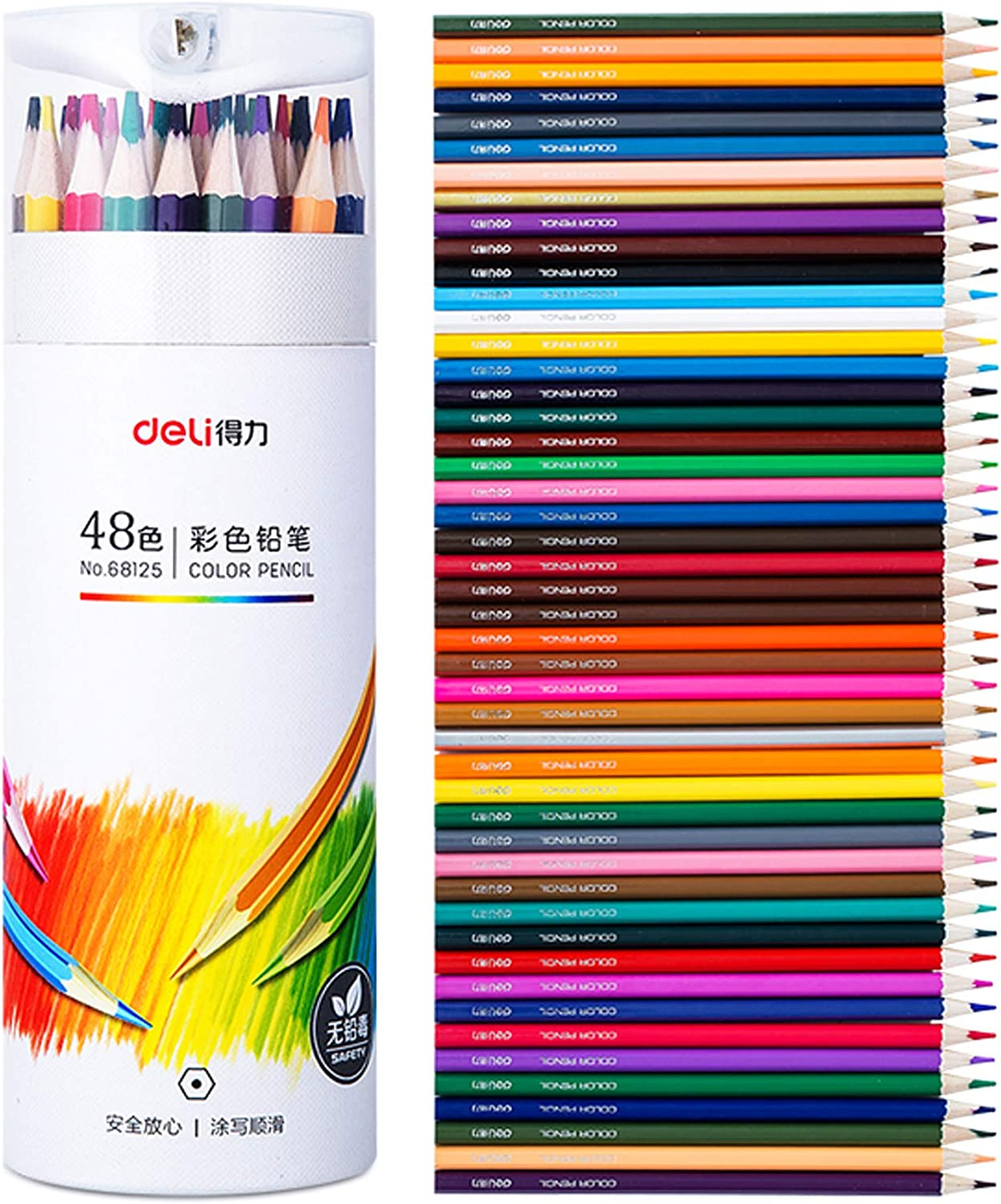 Deli Colored Pencils for Coloring Drawing Sketching, Set of 48 Colors image number 1