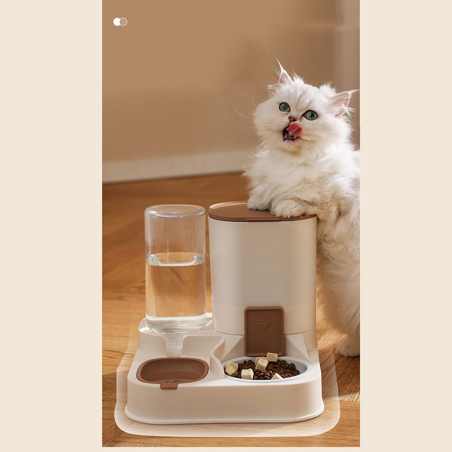 Pet Feeder and Water Dispenser, 2 in 1 Automatic Pet Waterer with Large Capacity Food Dispenser, Detachable, Easy to Clean, for Small to Large Pets image number 3