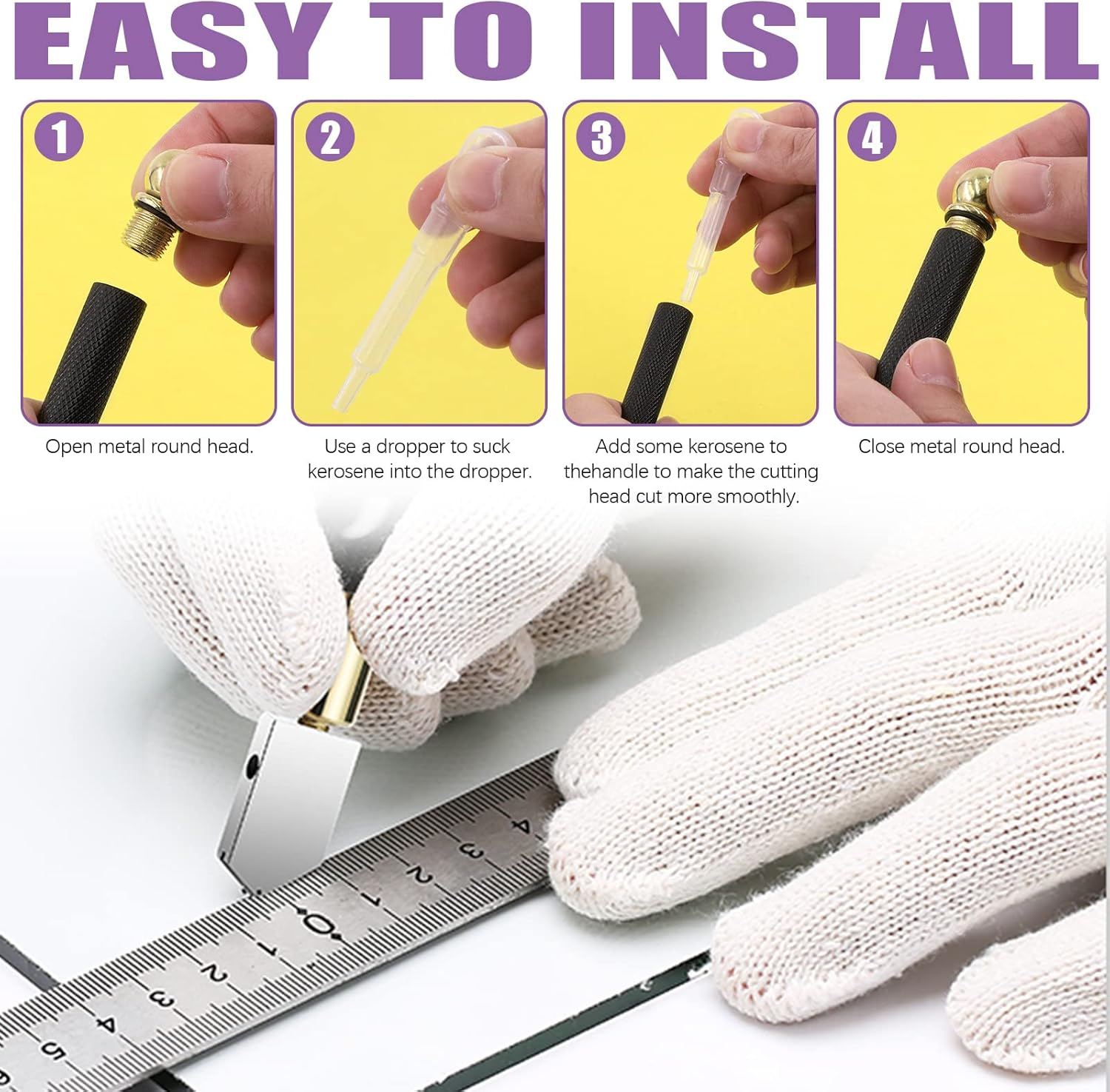 Swpeet 11Pcs 2Mm-20Mm Glass Cutter Pistol Grip and Ergonomic Grip Tungsten Carbide Glass Cutting Tools with Oil Dropper and Pen Glass Cutter Assortment Kit, Professional Stained Glass Cutting Tool image number 1