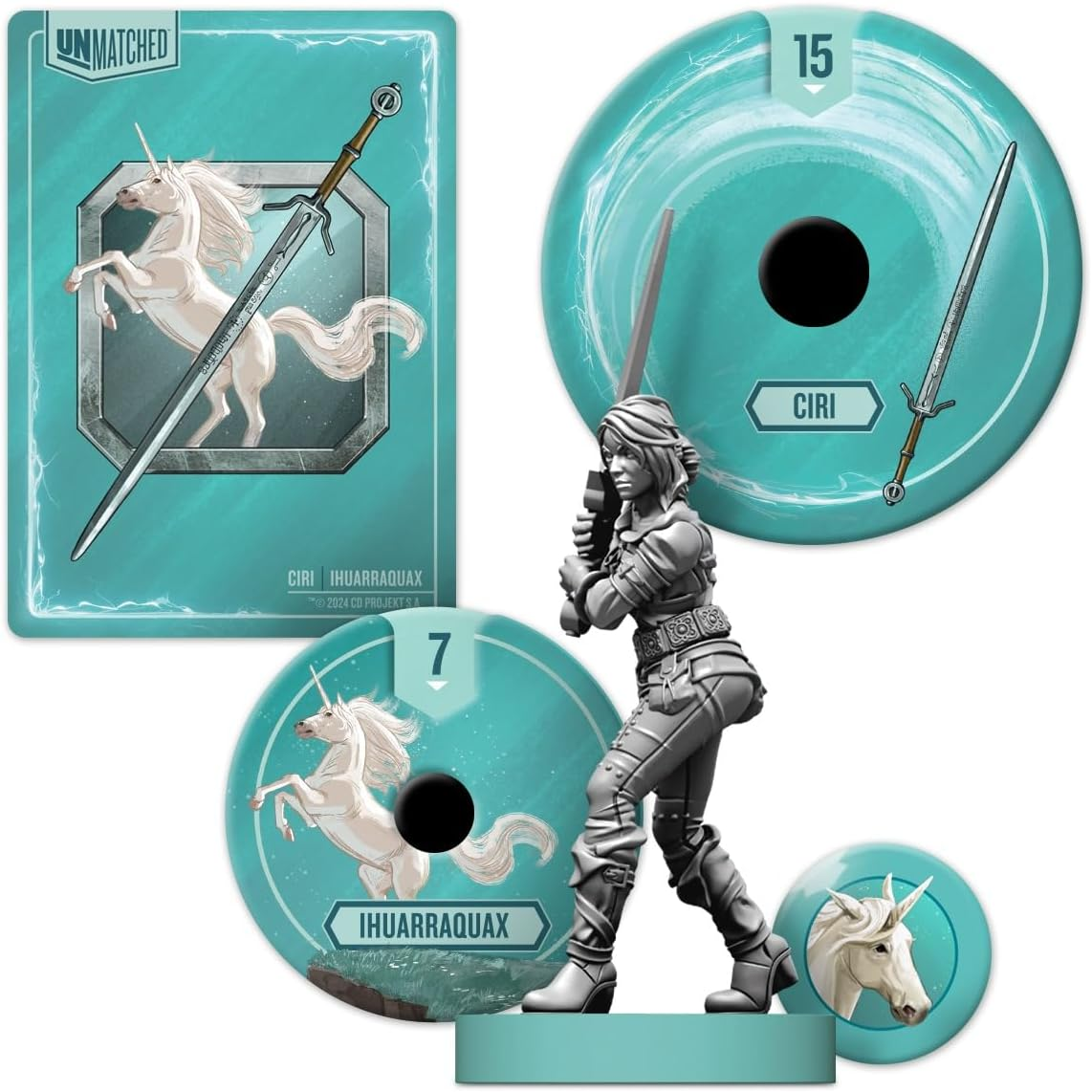 IELLO | Restoration Games | Unmatched: the Witcher - Steel and Silver | 2-3 Players, Ages 9+ image number 3