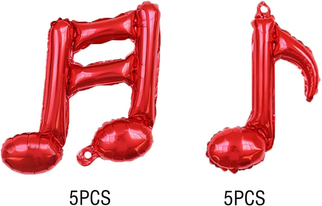 Music Note Foil Balloon Party Supplier Music Note Shaped Party Decorations for Birthday Baby Shower Anniversary Graduations Home Outdoor Music Themed Party (Red) image number 2