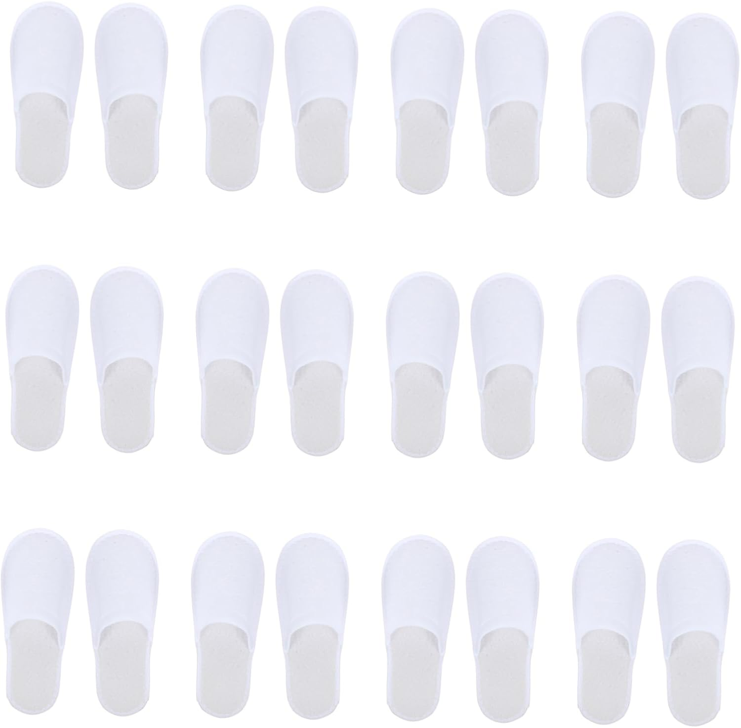 Healeved 24Pairs Double Use Disposable Slippers White Beauty Salon Spa Home Shoes Soft Non-Slip Fleece Indoor Outdoor image number 6
