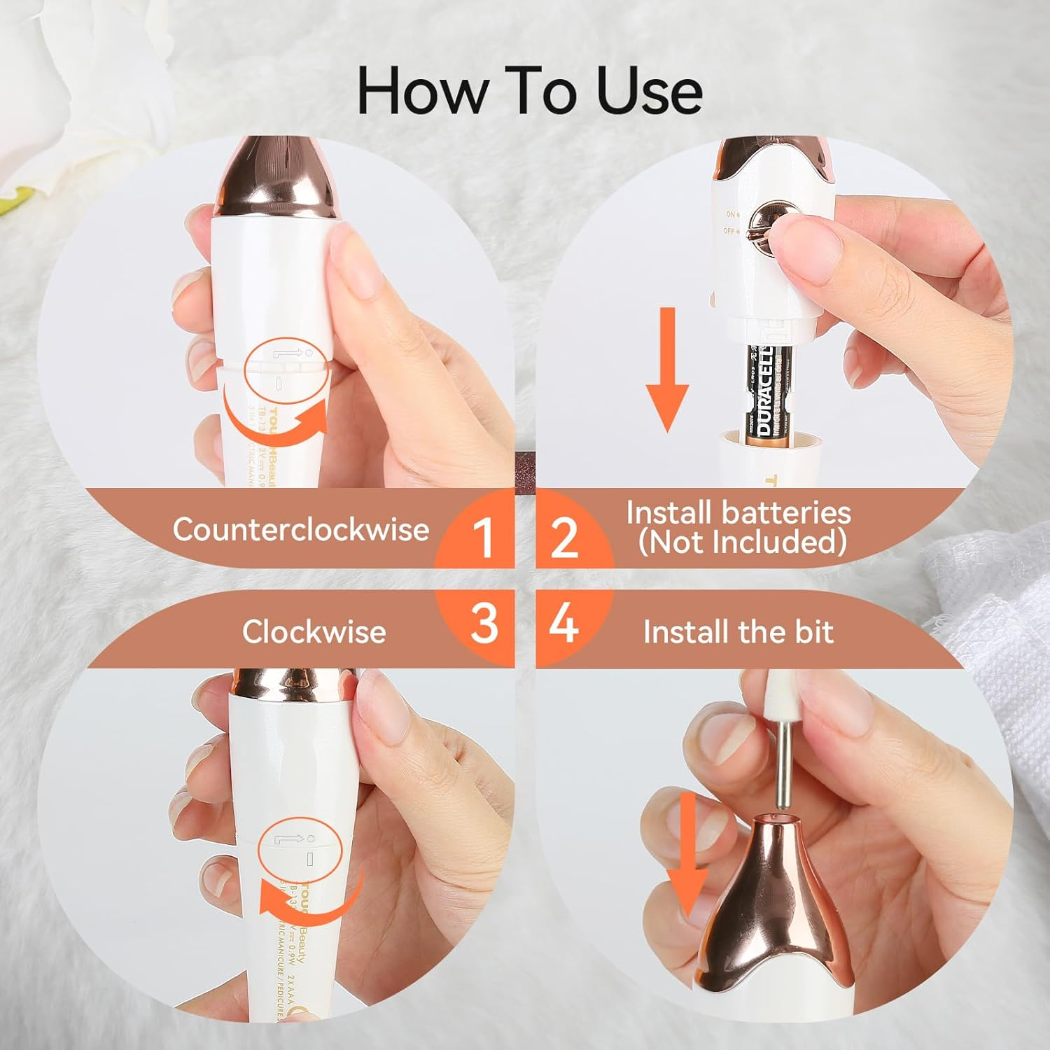 Touchbeauty Electric Nail Cutter, 5-In-1 Electric Nail File Wireless Manicure Pedicure Set with Holder and UV LED Nail Dryer for Home and Salon AG-1335C (Gold) image number 1