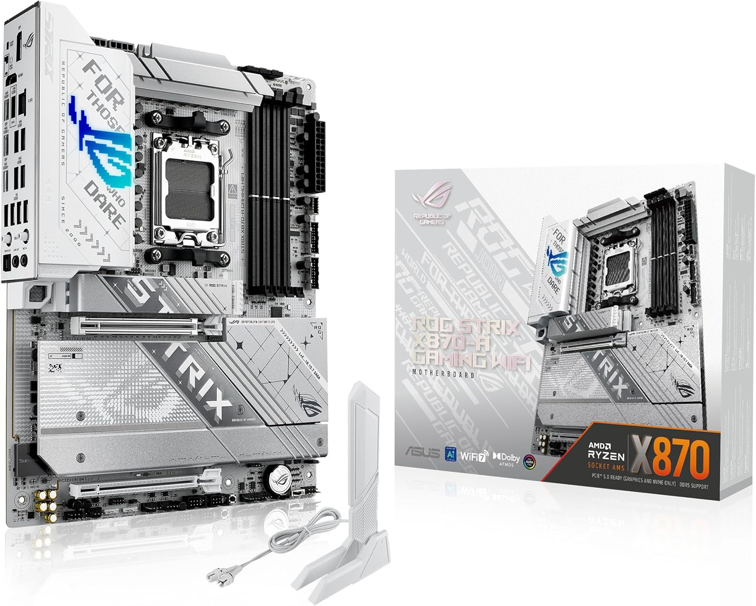 ASUS ROG Strix X870-A Gaming Wifi, AMD ATX Motherboard, 16+2+2 Power Stages, DDR5 Slots, Four M.2 Slots, Pcie 5.0 with Full Support for Next-Gen Gpus, Wifi 7, USB 20Gbps W/Pd 3.0 up to 30W image number 5