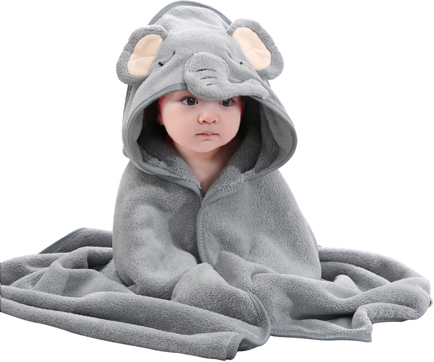 BBXWANG Cotton Hooded Baby Towel, Cute Baby Bath Towel for Newborns, Infants, Toddlers, Baby Towels with Hood for Girls Boys (Gray Koala)