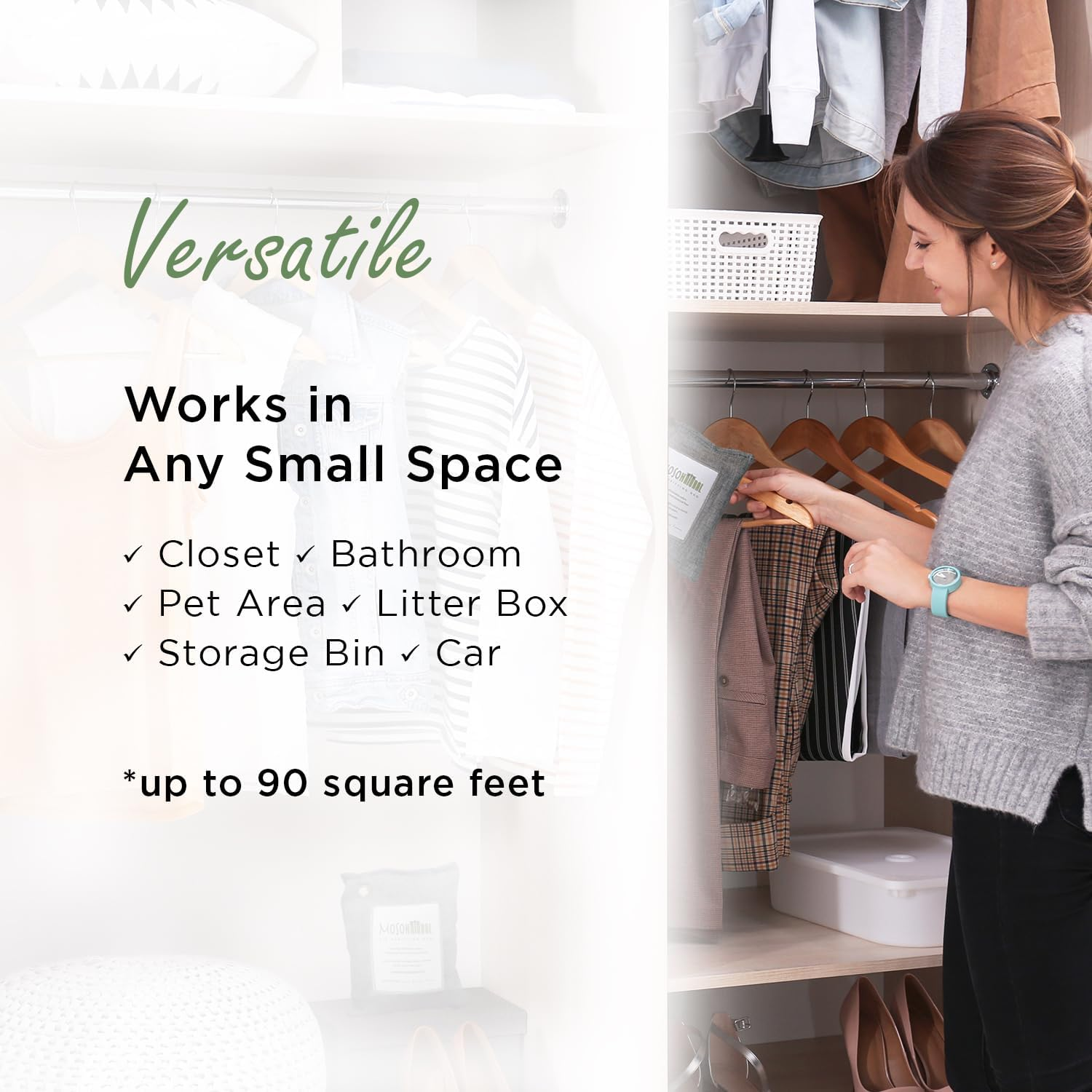 MOSO NATURAL: the Original Air Purifying Bag. for Cars, Closets, Bathrooms, Pet Areas. an Unscented, Chemical-Free Odor Eliminator. 200G 4 Pack (Charcoal) image number 4