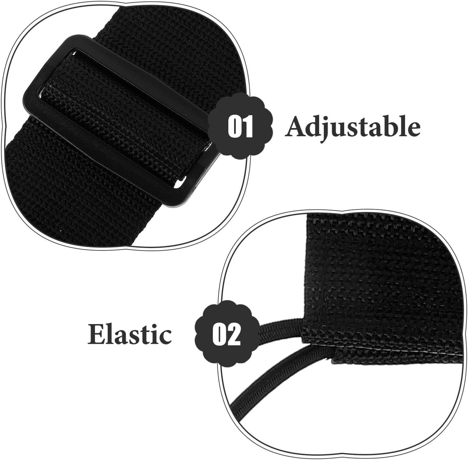 AKOOSY 2Pcs Elastic Luggage Straps Bungees for Suitcases Adjustable Suitcase Belt Travel Bag Tie-Down Straps Secure Packing Accessories for Backpack and Travel Gear
