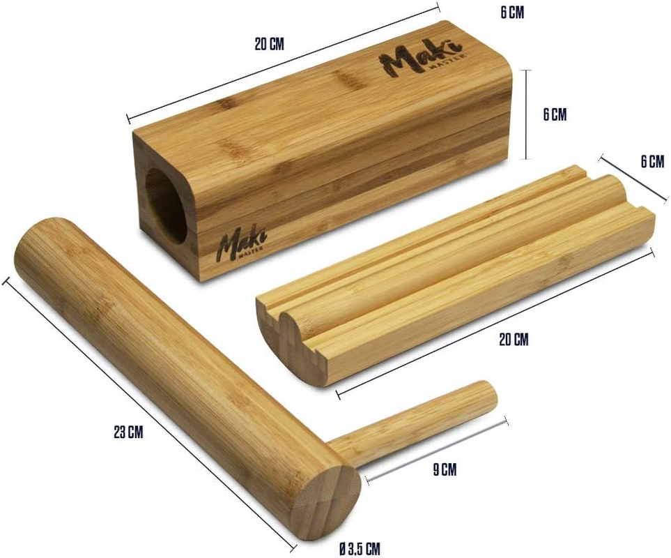 Mikamax - Maki Master Sushi Set - Sushi Maker - 100% Bamboo - Sushi Making Set - Sushi Kit
