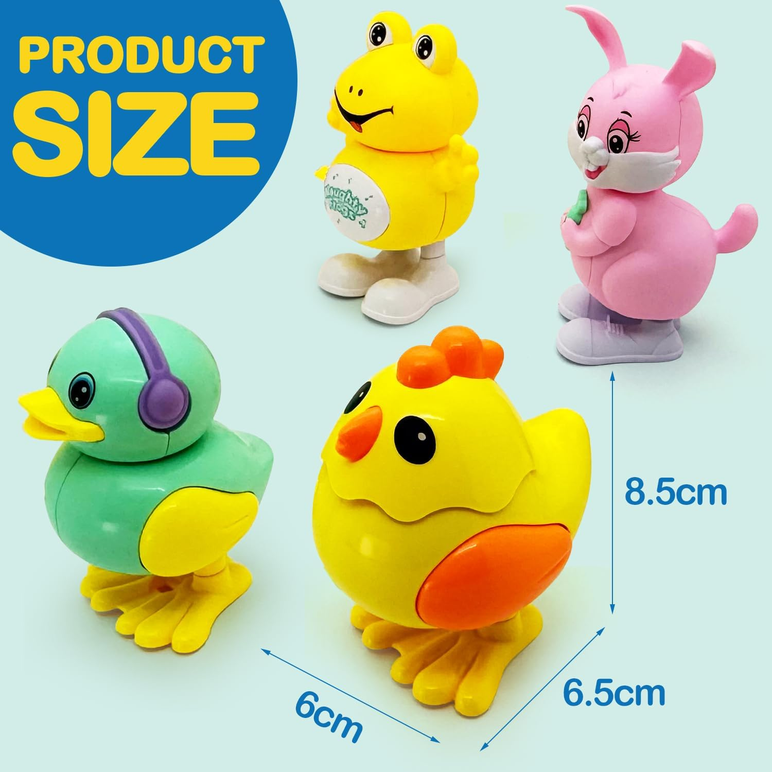 Toys for 2 3 4 5 Year Old Boy Girl Gifts - 6 Pcs Wind up Toys for Kids Girls Boys 3-5, Cute Animal Baby & Toddler Toys, Party Bag Fillers Favours Birthday Christmas for Kids image number 2