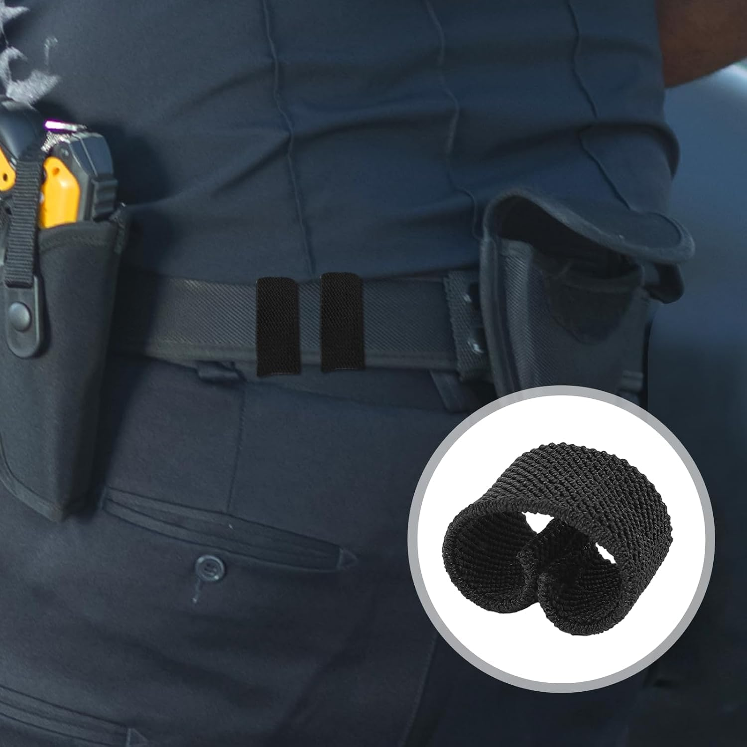 Mijradge Backpack Strap Keeper 4 Pcs Elastic Belt Keepers for Duty Belt Stay Loops Belt Holders Retainer Band for 1.5" Wide Belts and Straps image number 4