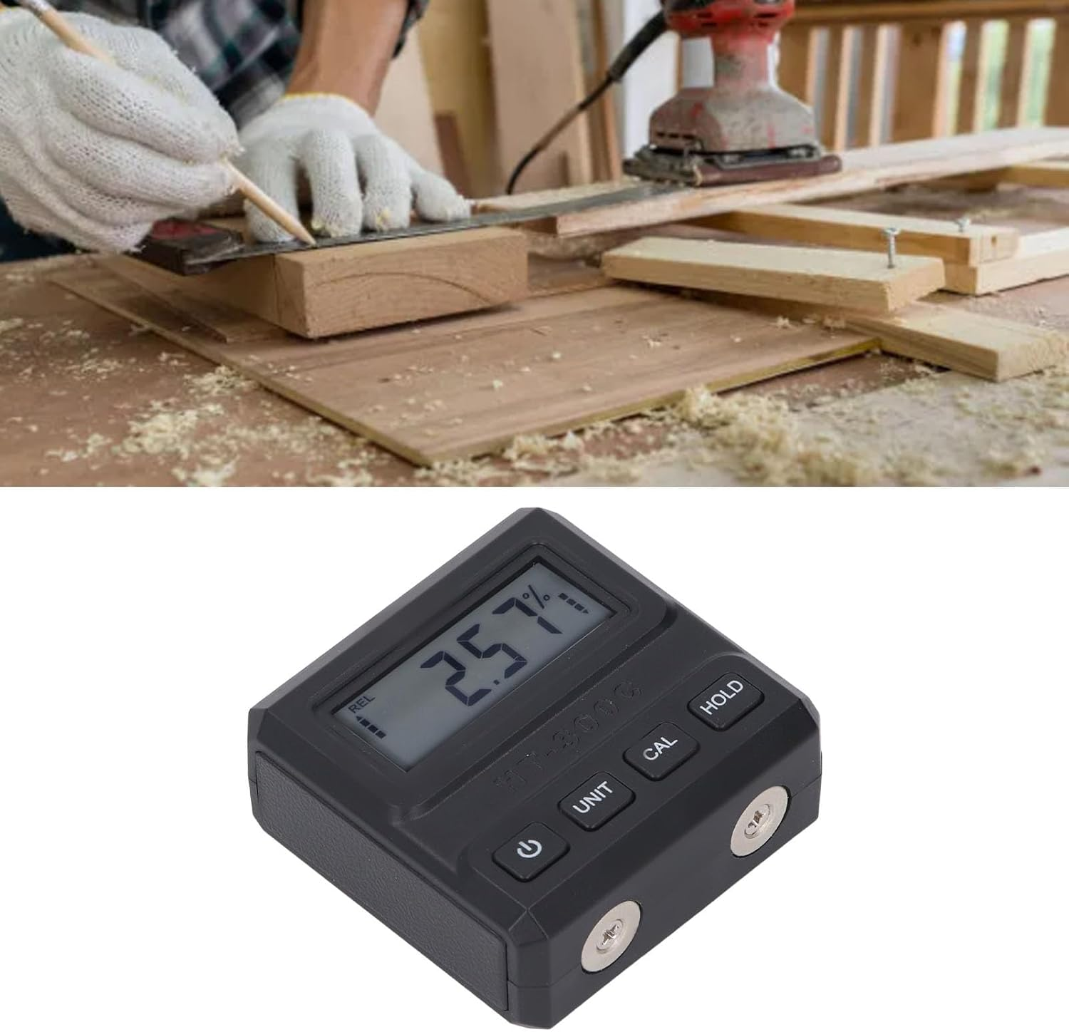 Digital Level Angle Gauge, Electronic Level Angle Finder Tool with Data Hold, Portable Digital Level Box Angle Finder for Automobile