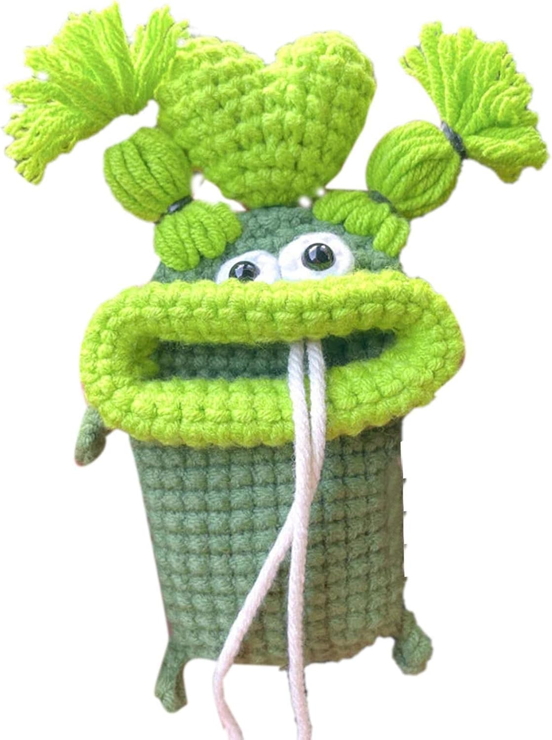 Key Fob Pouch Crochet Large Sausage Mouth Key Case Holder Creative Cute Key Case Lovely Pure Crochet Key Pouch Handmade Woven Keychain for Home Keys Sausage Mouthpiece Key Cover