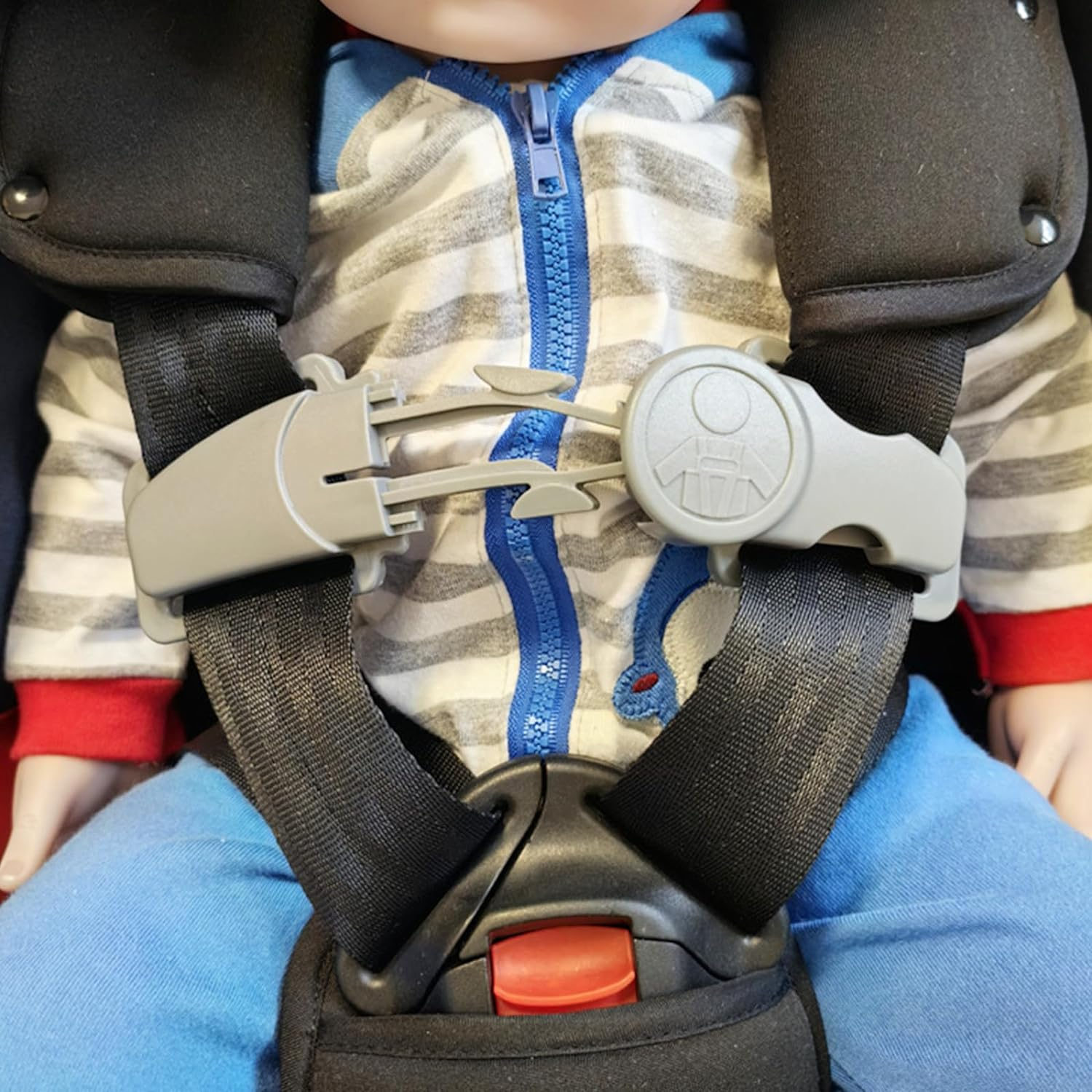 Zurligi Car Seat Chest Harness Clip, Universal Baby Car Seat Safety Belt Buckle, Adjustable anti Escape Chest Strap Clip for Kids Toddlers Children (Gray) image number 1
