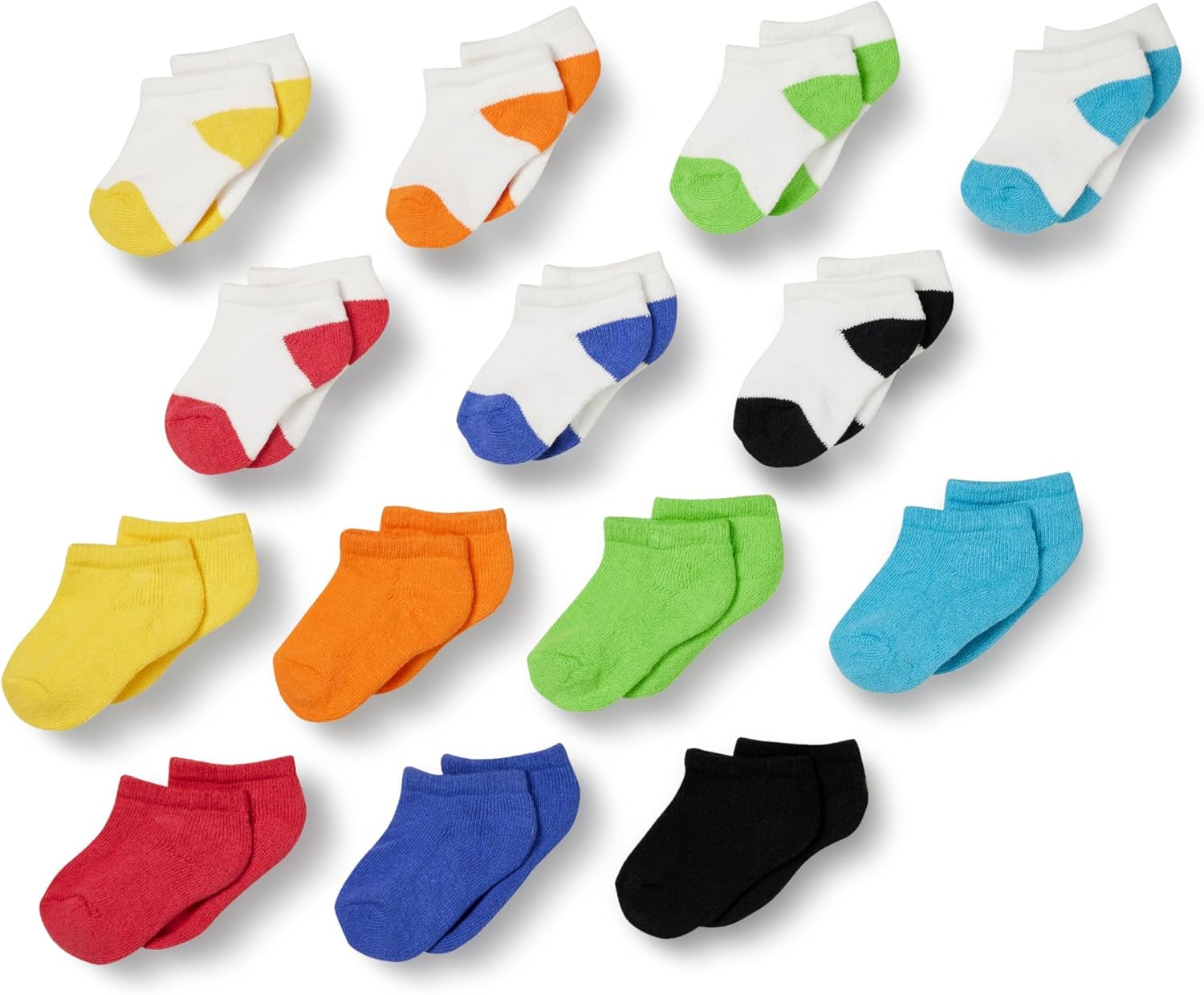 Amazon Essentials Unisex Toddlers' Cotton Low Cut Sock, 14 Pairs
