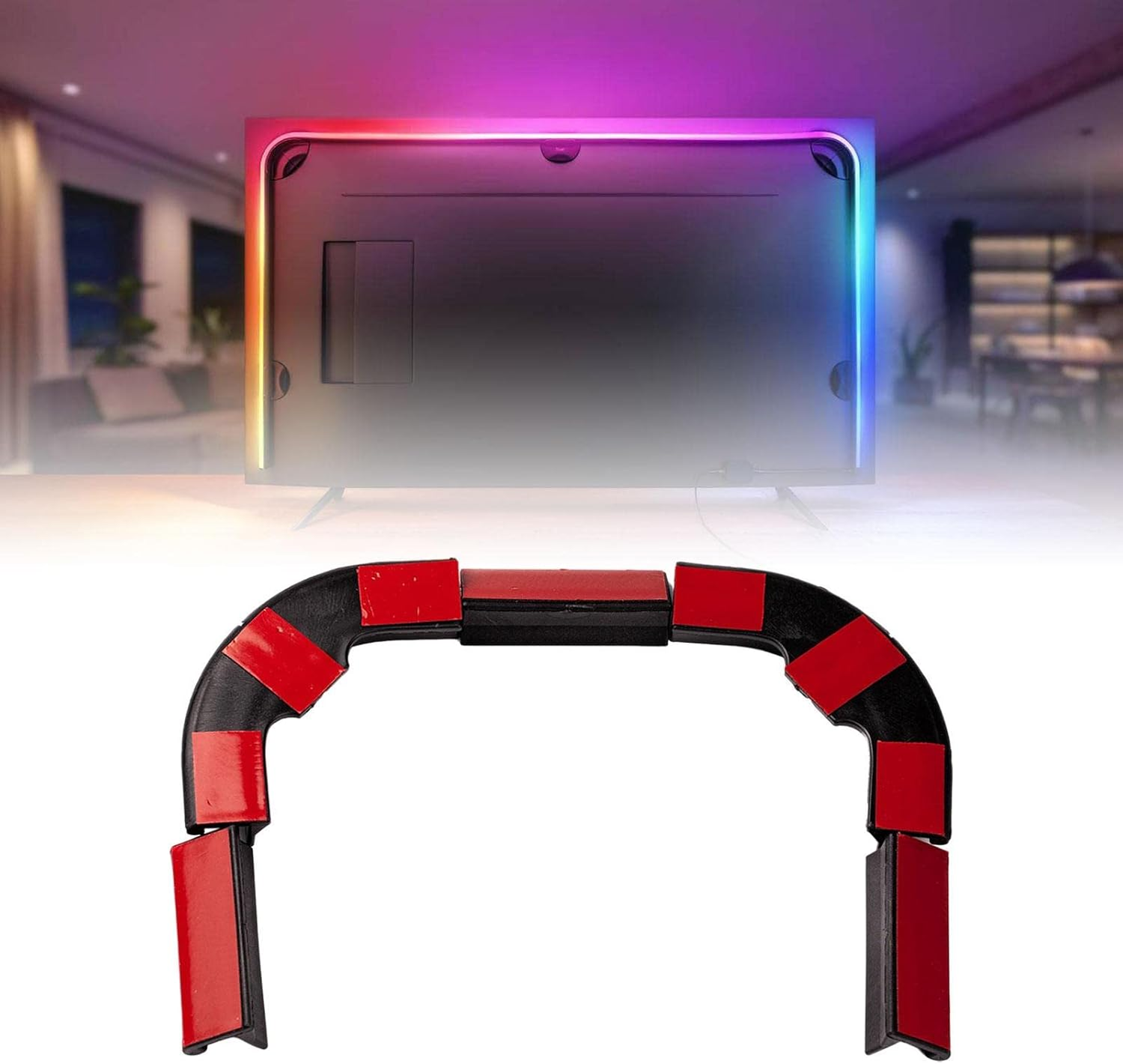 Fenteer 5 Pieces,Light Strip Clips, TV Light Strip Clip, Self Sticks Decorative, Light Strip Mounting Brackets for Hue Play Gradient Lightstrip