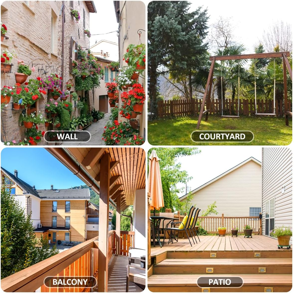 HSHGZSR Expandable Fence Privacy Screen with Solar String Lights Violet Hedges Backdrop Decor Faux Trumpet Flower Fence Screen for Patio Garden Balcony Backyard