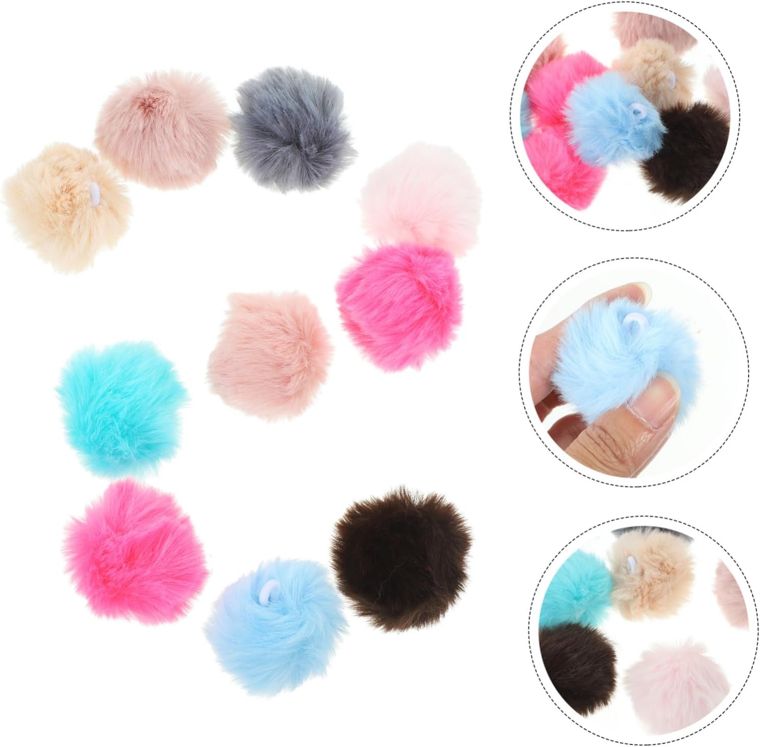 CIYODO Lightweight Fluffy Balls Cat Toys 10Pcs Pom Pom Balls 4Cm Assorted Colors for Kitten Exercise and Creative Craft Projects Random Color image number 5