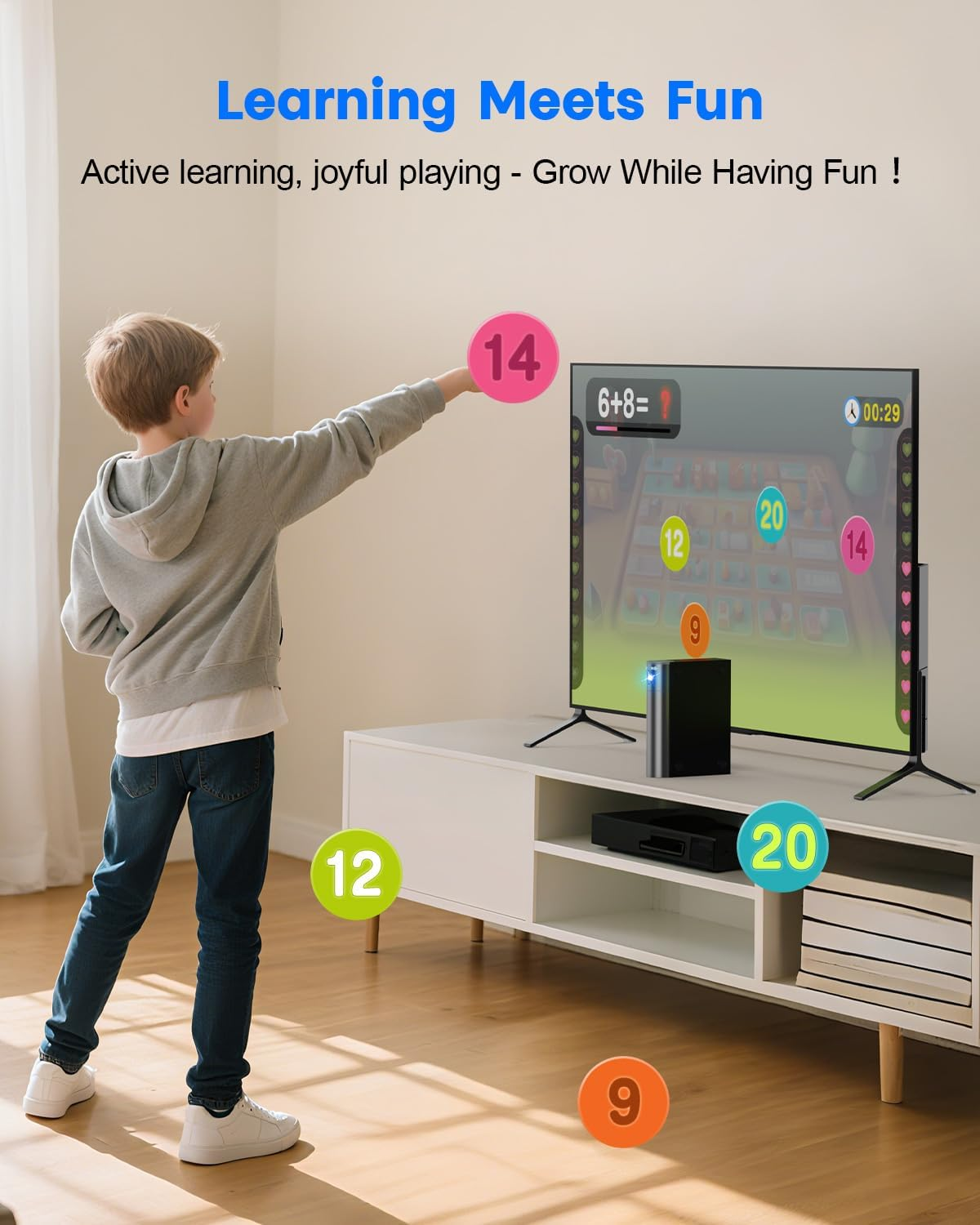 【Australia Version】 AR Motion Game Console with Adjustable Camera,Plug & Play Video Games via HDMI Connection, 10 Motion Games & 18 Controller Games for Indoor Play & Interactive Fun - Black image number 3