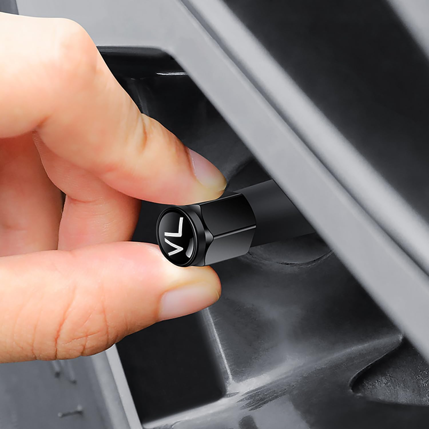 Pack of 20 Valve Caps with Labelling, Valve Caps for Car Tyres, with Seal, Suitable for Cars, Motorcycles, Bicycles