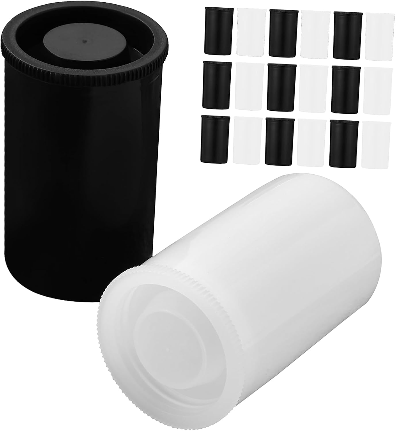 Veemoon 20Pcs Reusable Film Canisters for 35Mm Film Storage Black White Plastic Containers Lids for Photography Geocaching image number 2