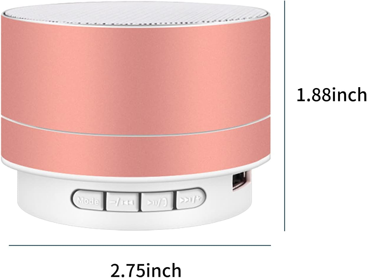 Oimzzr BT Speaker with 7-Color Lights Small Wirel Speaker Portable USB Rechargeable Speaker for Travel S Home Office Gold image number 1