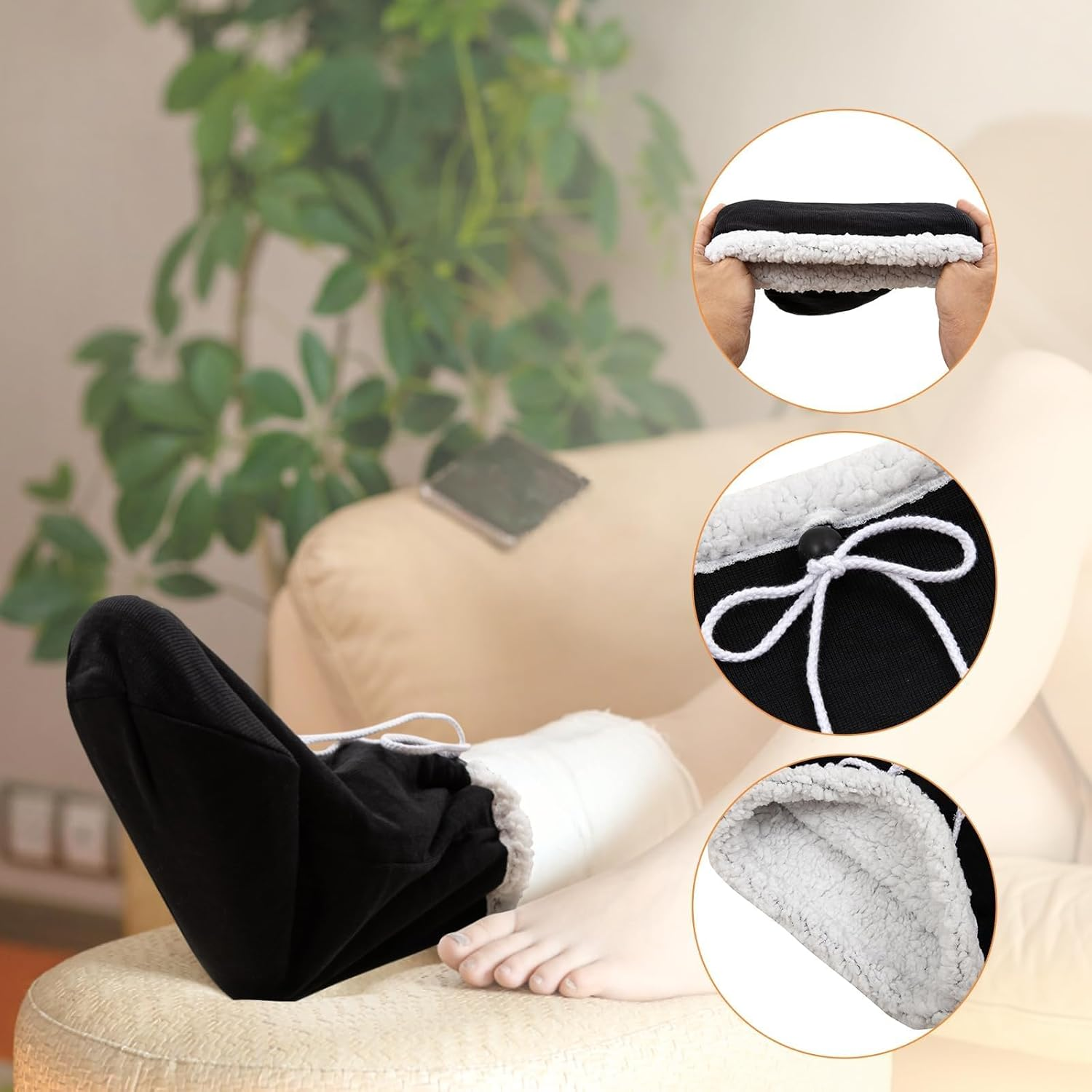 2 Pack Gypsum Foot Cover Socks - Breathable Warm Cast Protector for Men & Women, Adjustable Drawstring Leg Cast Cover (34X26Cm) - Plaster Protection Sleeve for Injury Recovery image number 3