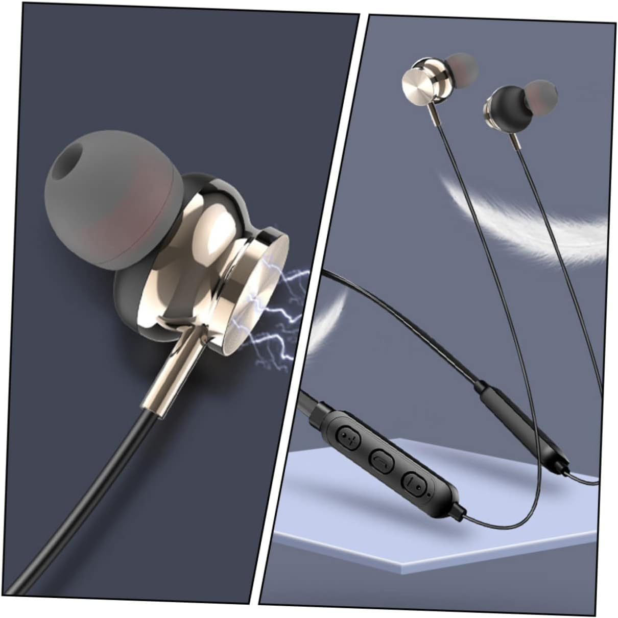 DOITOOL Neck-Mounted Wireless Headphones Stereo Sound Wireless Earbud Design for Sports and Magnetic Attachment for Secure Wear during Running image number 4