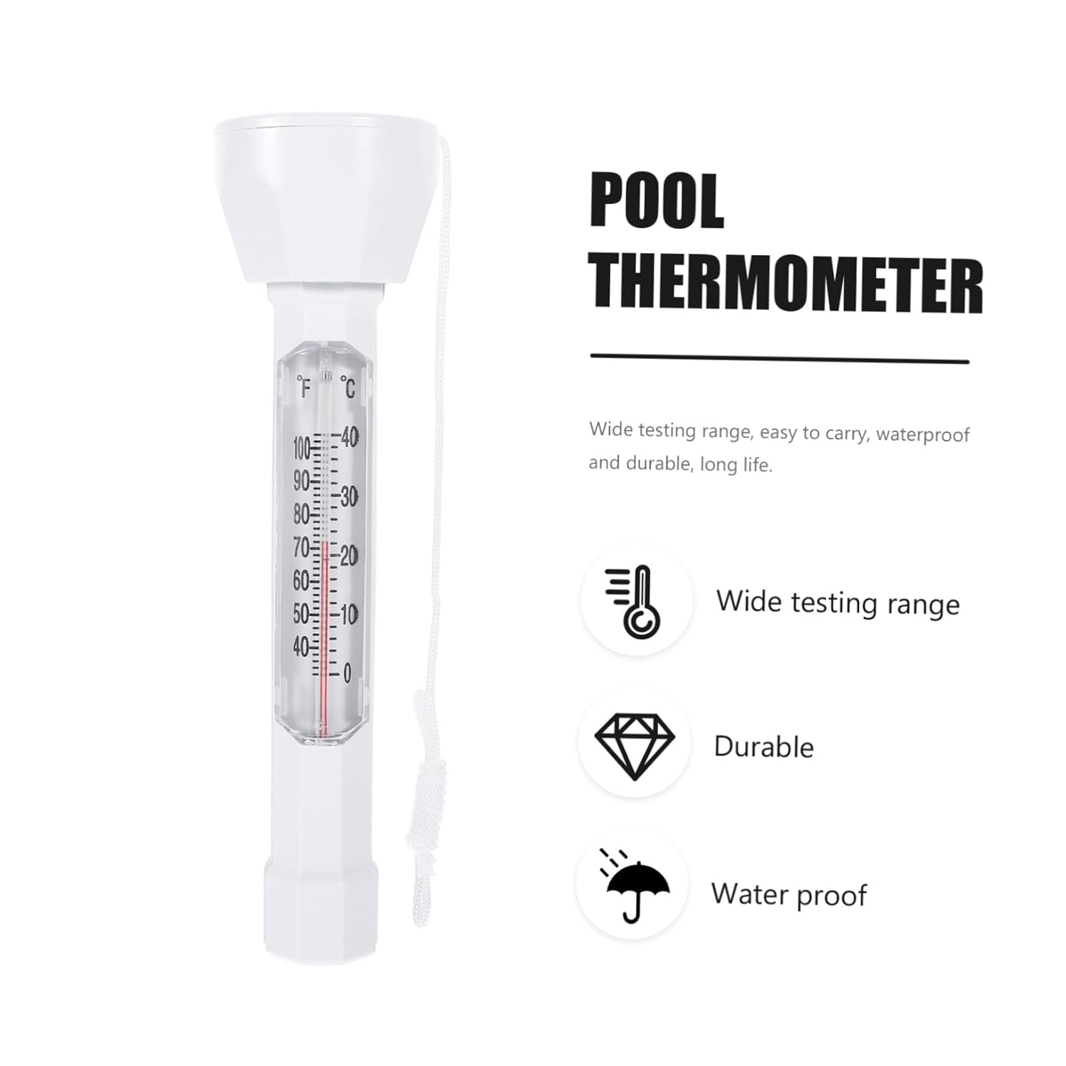 Floating Pool Thermometer Compact Small Water Temperature for Swimming Pools Spas Hot Tubs Bathtubs and Ponds Read Display Bath Compatible image number 1