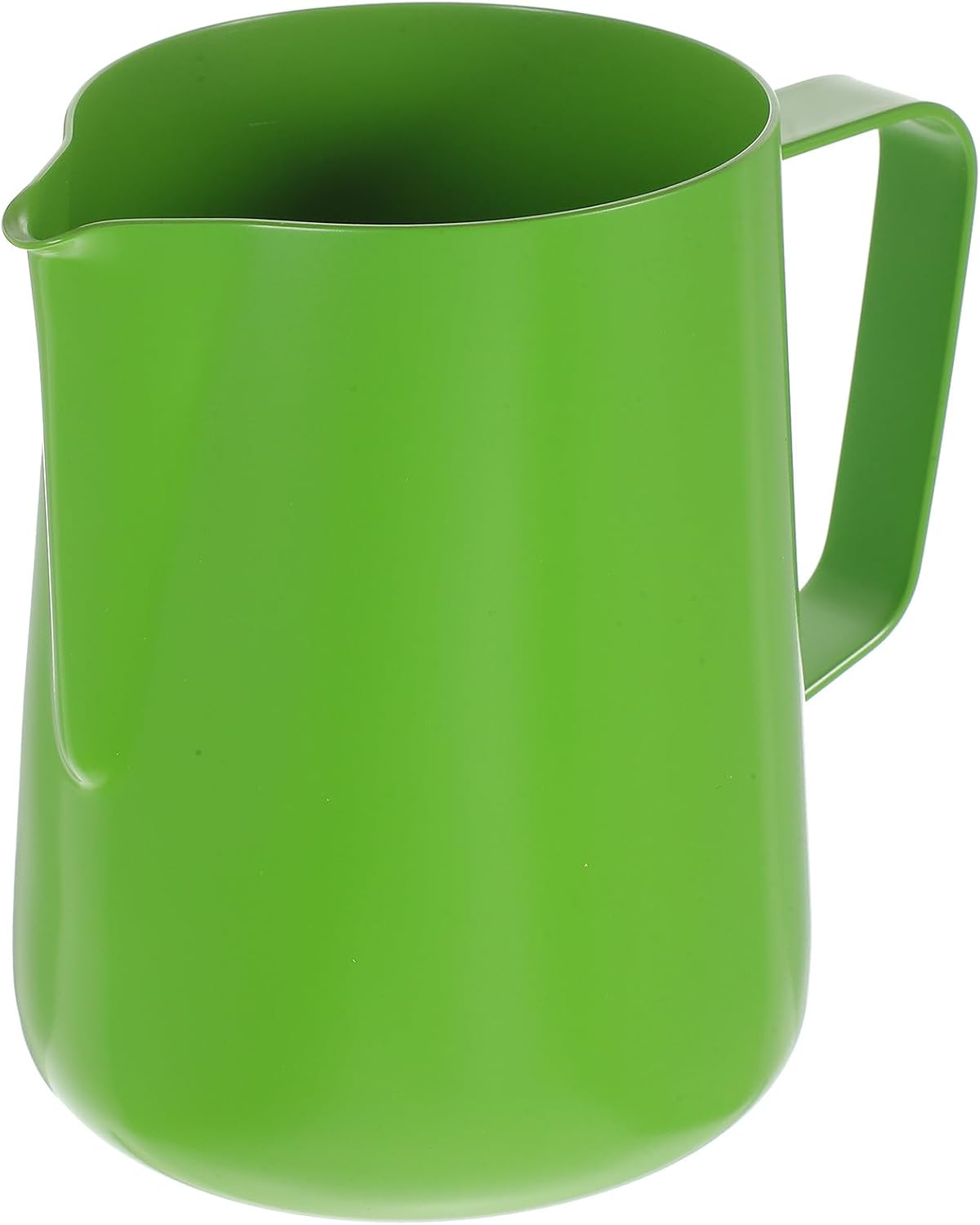 CATIEBYE Stainless Steel Coffee Frothing Pitcher 600Ml with Non-Stick Coating Thickened Milk Steaming Jug Green for Home Espresso and Latte Art