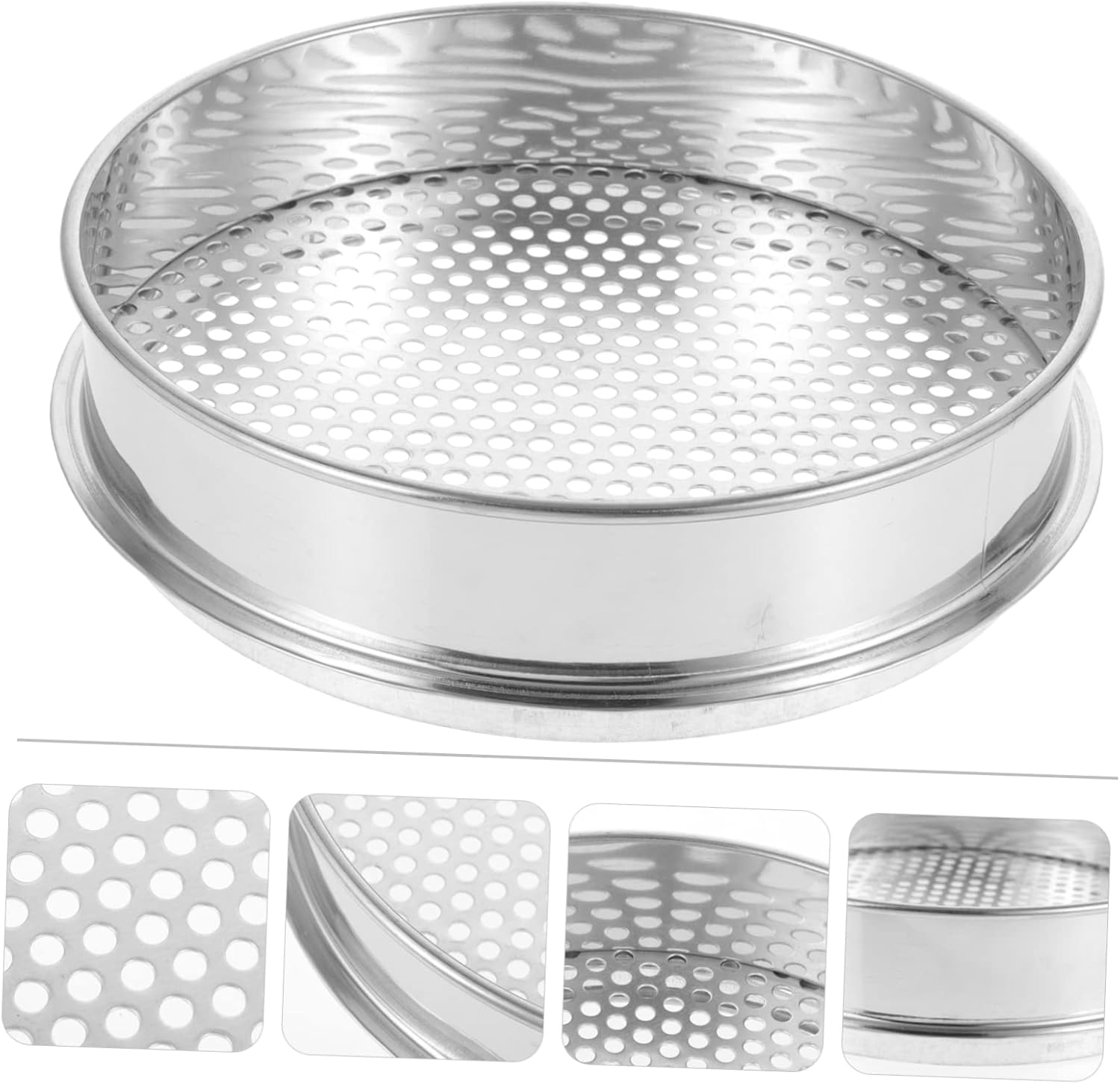 20Cm Stainless Steel Soil Sieve round Grading Filter for Outdoor Gardening 5Mm Mesh for Soil Compost image number 4