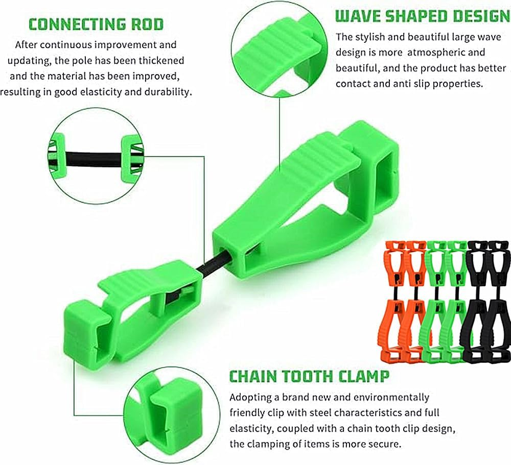 12 Pcs Plastic Safety Work Glove Grabber Clips,Work Safety Clip Guard Labor Glove Keeper,Glove Clip Glove Grabber Clip Safety - Black image number 3