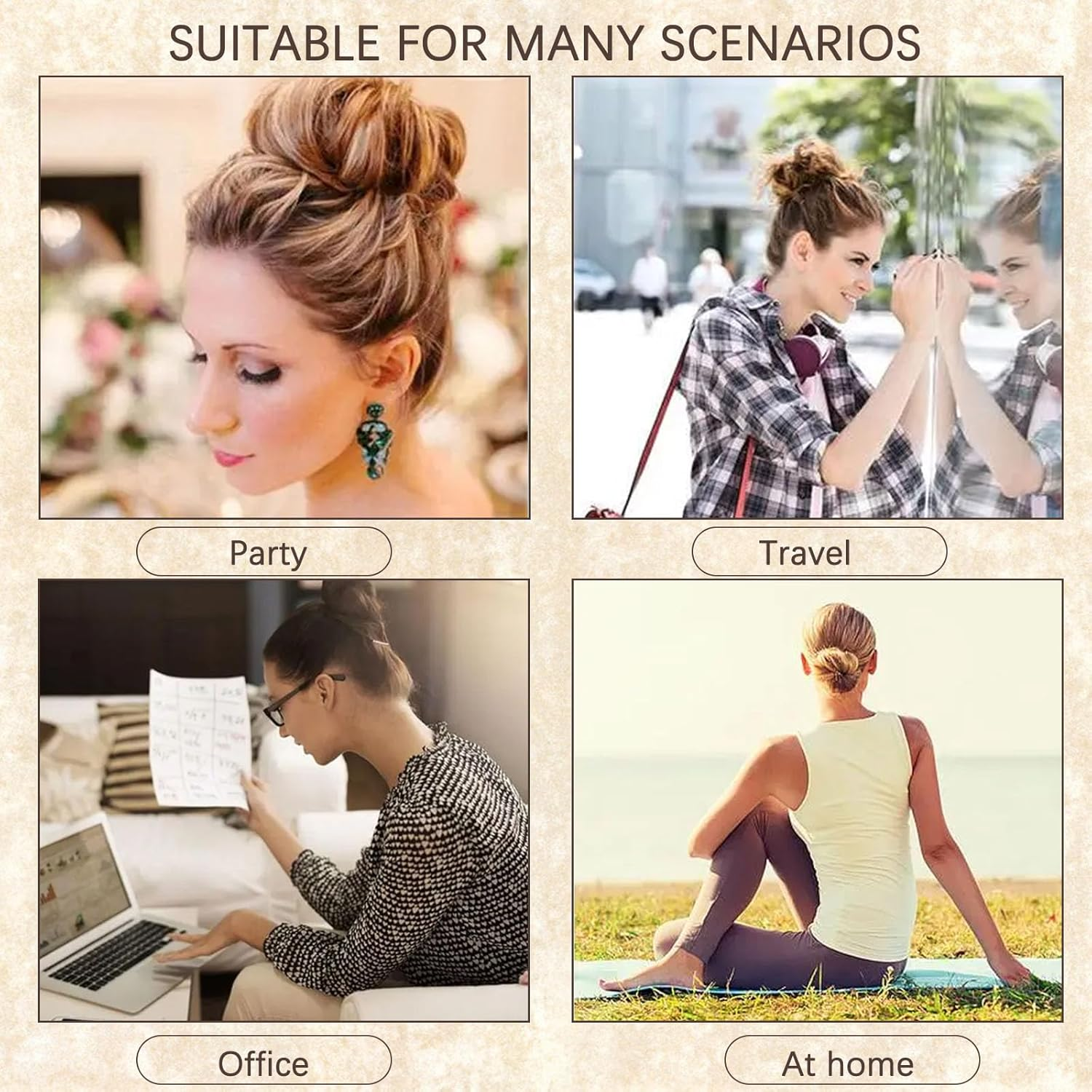 Hair Pieces Real Hair with Elastic Band, Large Bun Hairpiece, Curly Messy Hair Scrunchie with Hair Updo Hair Extensions, Soft Messy Bun for Women, Ponytail Hairpiece image number 4