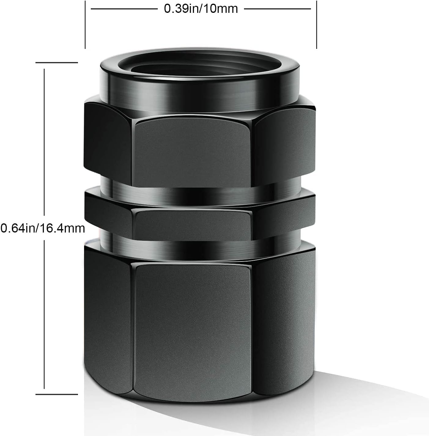 AIEX 8 Packs Aluminum Alloy Tire Valve Stem Caps with Gasket Universal Hexagon Valve Covers Replacement for Cars, SUV, Bike, Bicycle, Motorcycles, Airproof, Screw-On, Easy-Grip(Gun Grey) image number 1