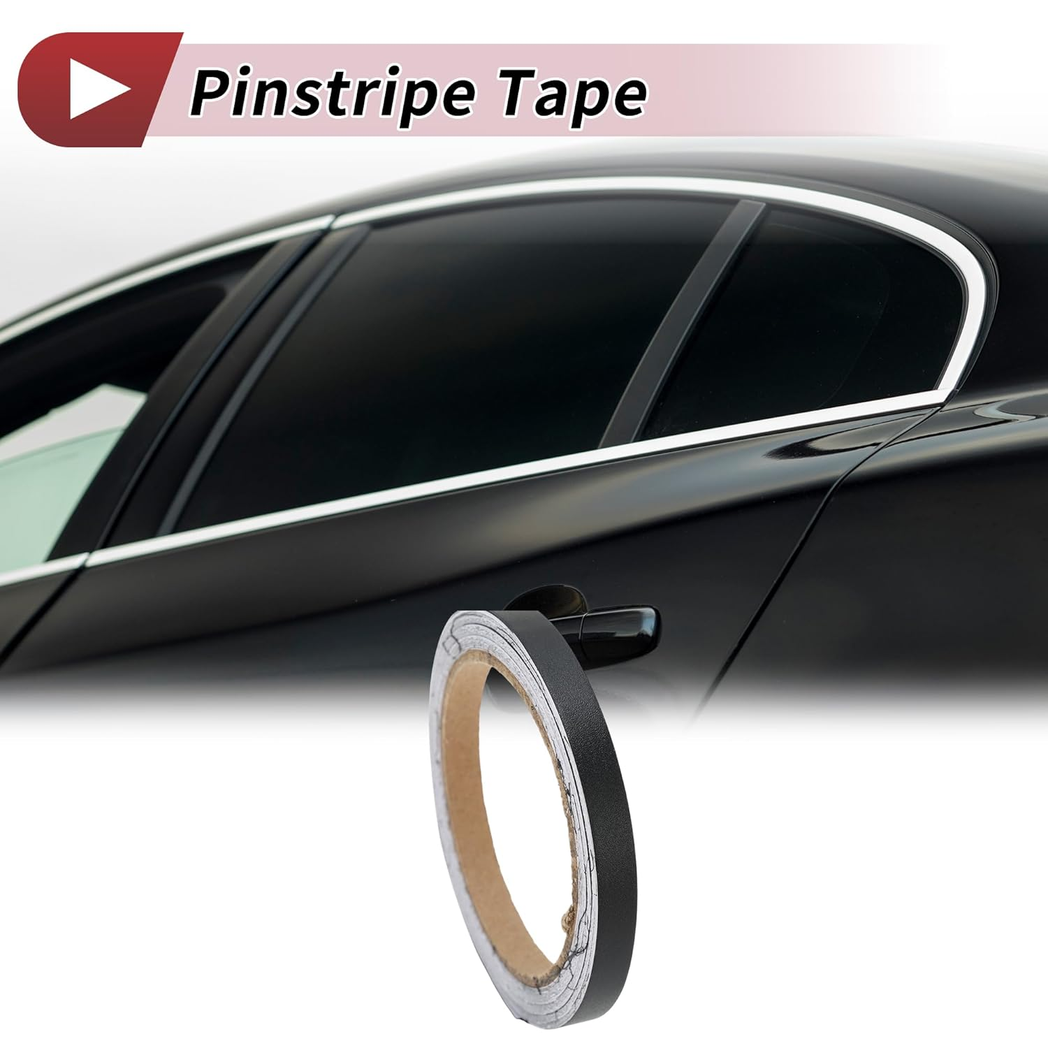 X AUTOHAUX Pinstripe Tape 15Mmx10M Car Stripes Pinstripe Decals for Car Motorcycle and Boat Racing Stripes DIY Stickers Matte Black 1 Pc image number 6