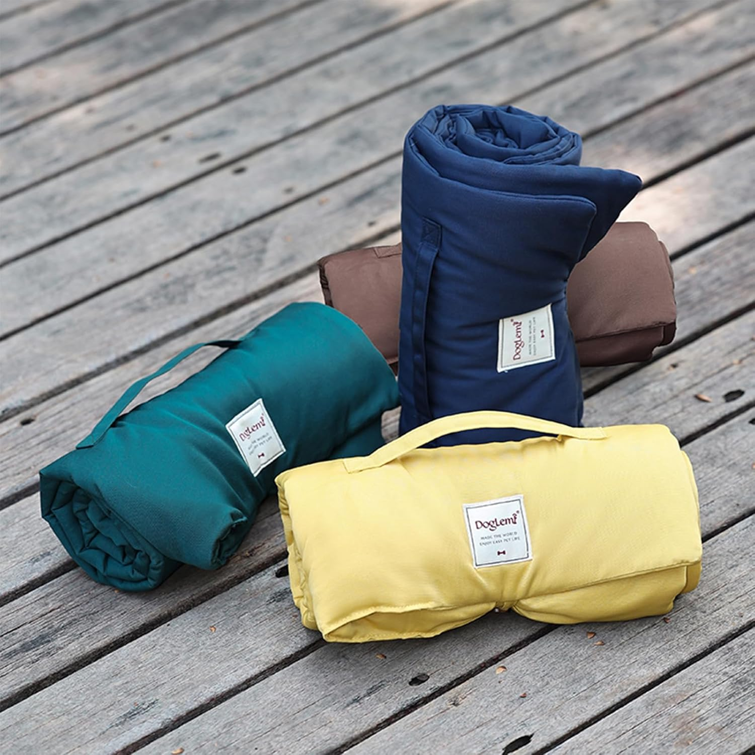 Portable Waterproof Dog Mat - Foldable Pet Bed for Indoor & Outdoor Use - Ideal for Travel, Camping, and Training - 46"X27" with Carry Bag - Durable, Washable, Lightweight (Grey) image number 1