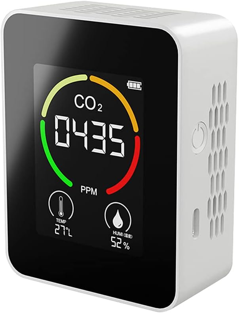 Multifunctional 3In1 CO2 Temperature Humidity Monitoring Device Home Digital Household Air Quality Detector Household Air Pollution Monitor LCD Display with Backlit BBZY