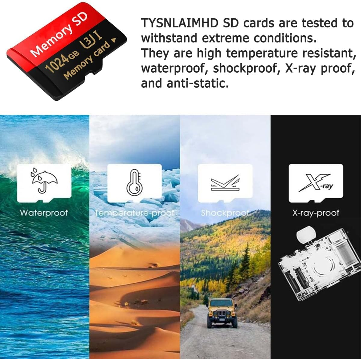 1TB Micro SD Card, High Speed Memory Card 1TB Micro SD Card for Large Capacity TF Card, up to 160Mb/S Read/100Mb/S Write,Microsd TF Card for Dash Cam/Camera/Pc/Portable Gaming Device/Smartphone/Tablet image number 6