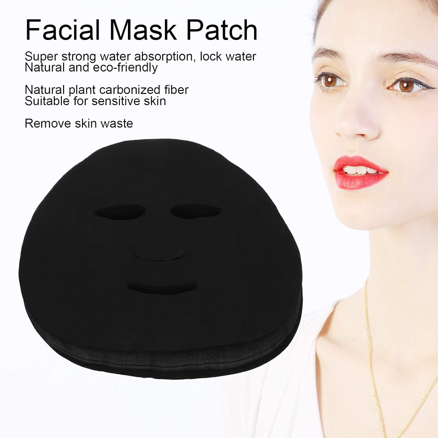 Bamboo Charcoal Facial Mask Paper Super Absorbent for Deep Pore Cleansing 100Pcs image number 1