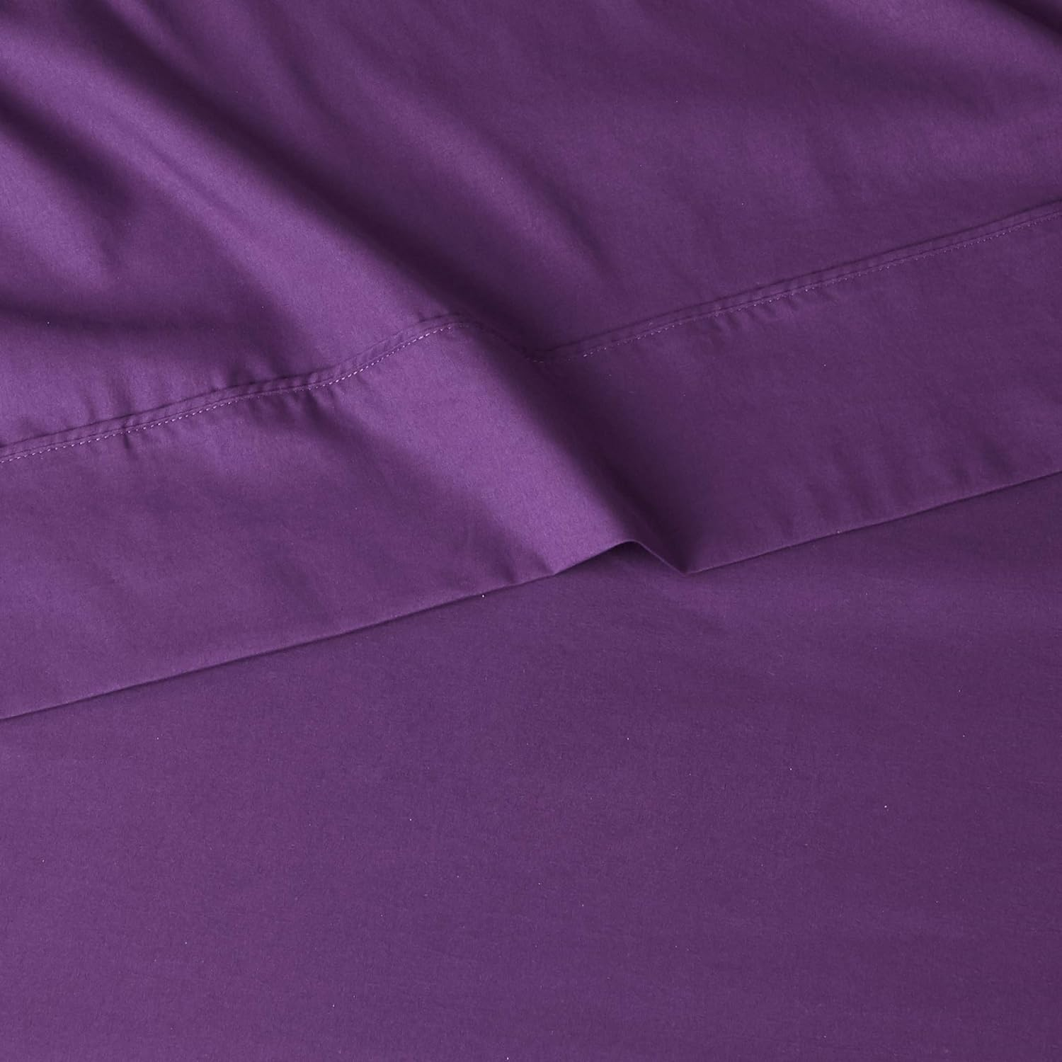 Amazon Basics Lightweight Super Soft Easy Care Microfiber Bed Sheet Set with 36-Cm Deep Pockets - Single, Plum image number 1