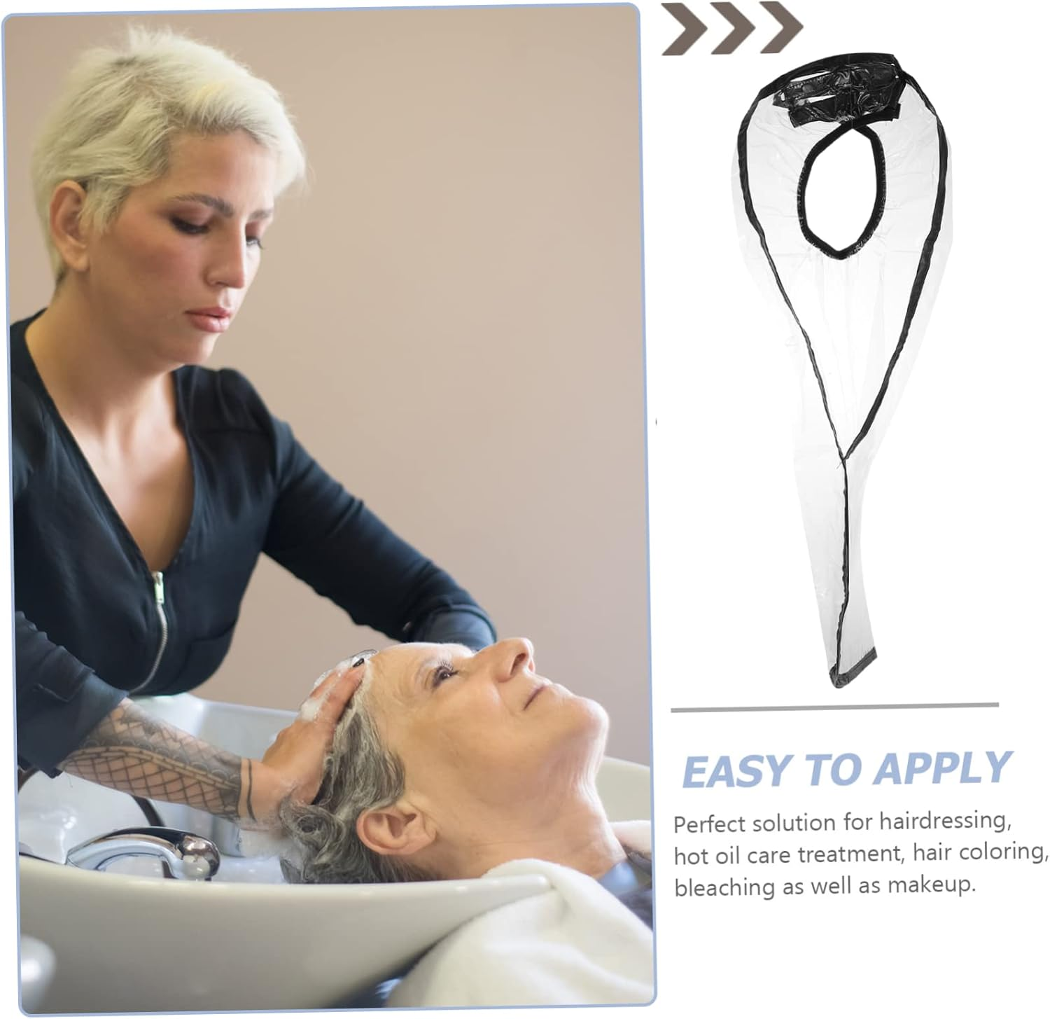 MERRYHAPY 2Pcs Hair Funnel Hair Treatment Tool for Shampoo Cape Hairdressing Cape for Salon Use Apron for Styling image number 1