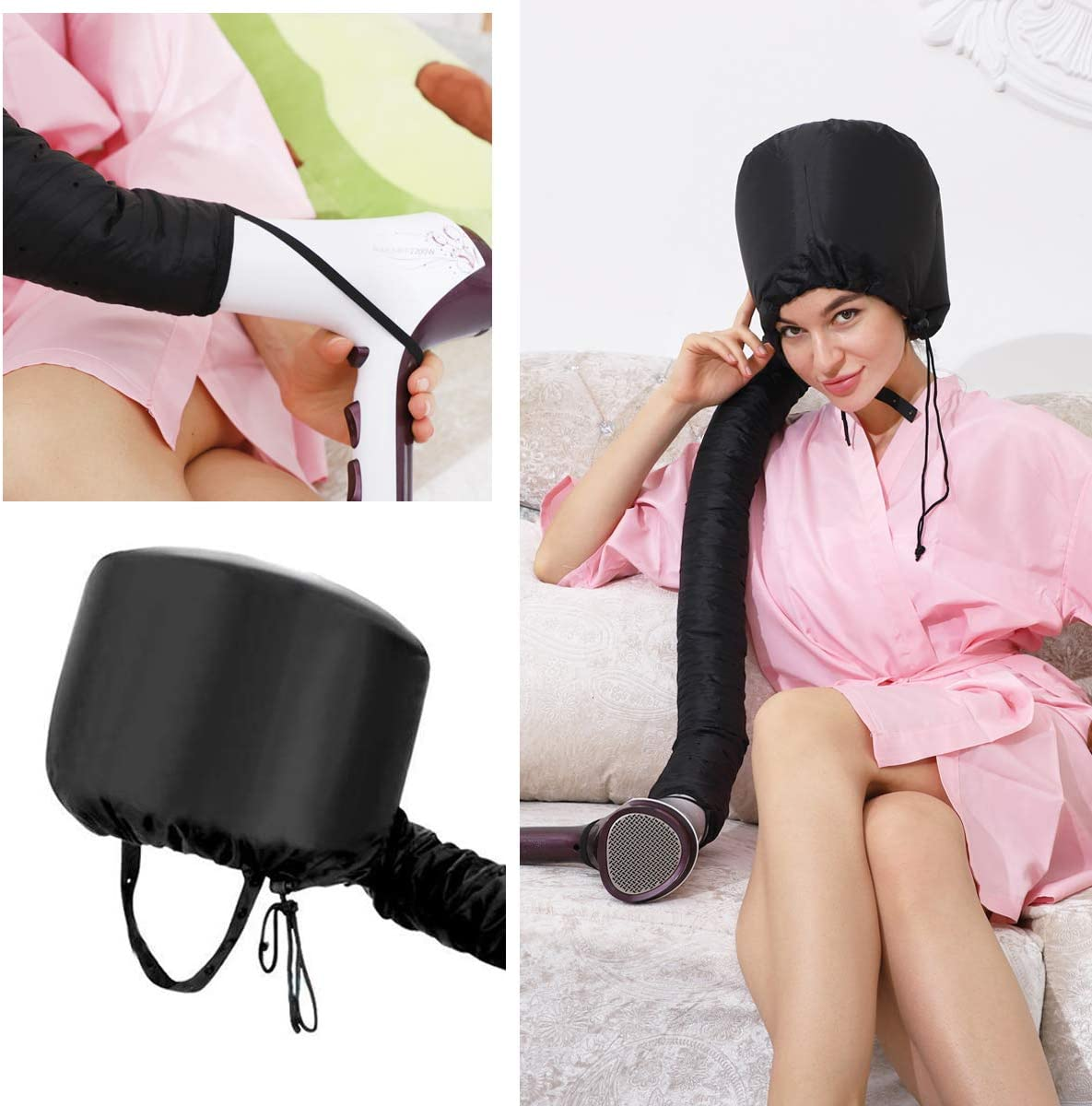Bonnet Hair Dryer Hood Hair Dryer Bonnet Attachment Cap for DIY Hair Deep Conditioning Treatment Hair Care image number 2