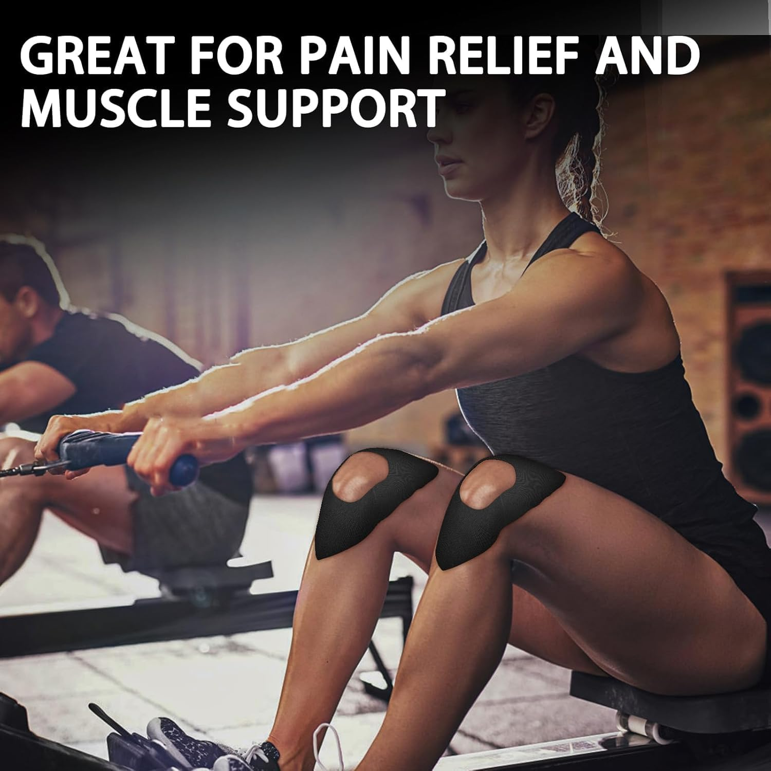 Pre-Cut Waterproof Knee Tape, 12Pcs Precut Kinesiology Tape for Knees, Waterproof Pre-Cut Knee Kinesiology Patch, Precut Elastic Sports Kinesiology Patch image number 4