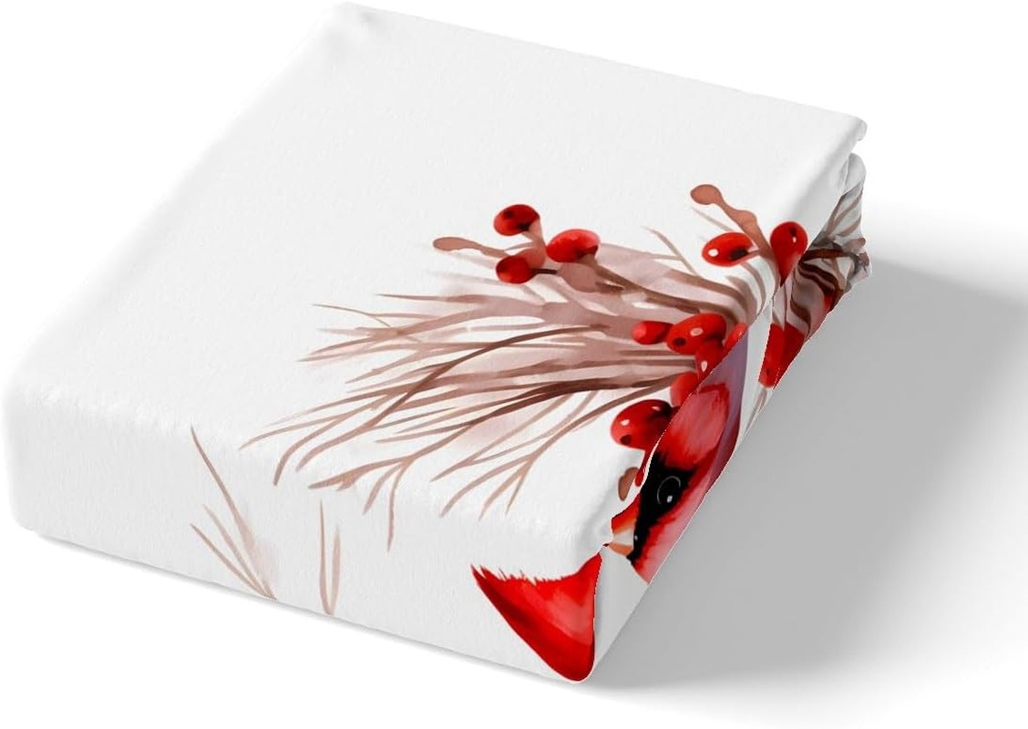 Jejeloiu Red Cardinals Bedding Set Full Size Kids Pine Cones Comforter Cover Set for Boys Girls Teens Cute Birds Duvet Cover Romantic Love Bedspread Cover Room Decorations Quilt Cover image number 5