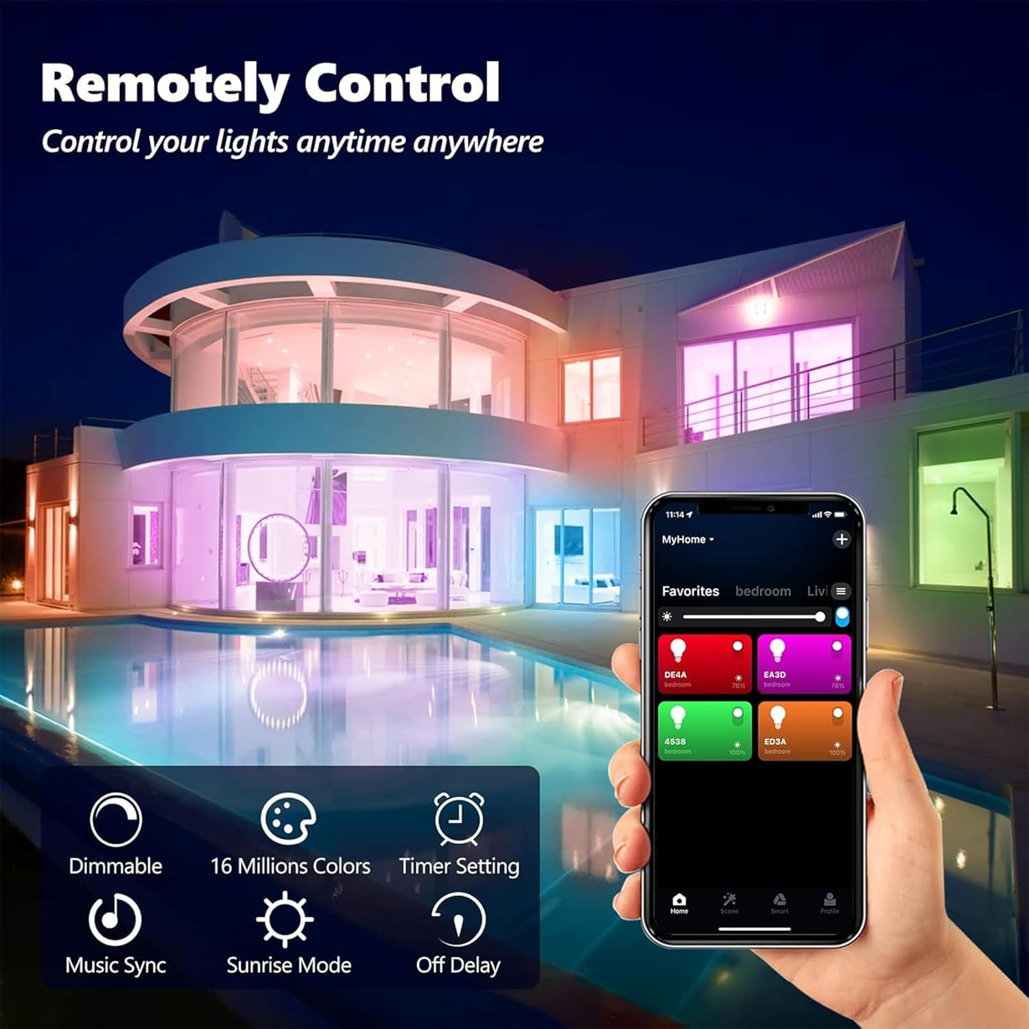 Smart Touch Table Lamp, Dimmable Small RGB Bedside Bed Lamp for Bedroom, Cordless LED Night Desk Lamp Rechargeable Color Changing Nightstand Mood Cozy Lamp for Living Room Baby Nursery