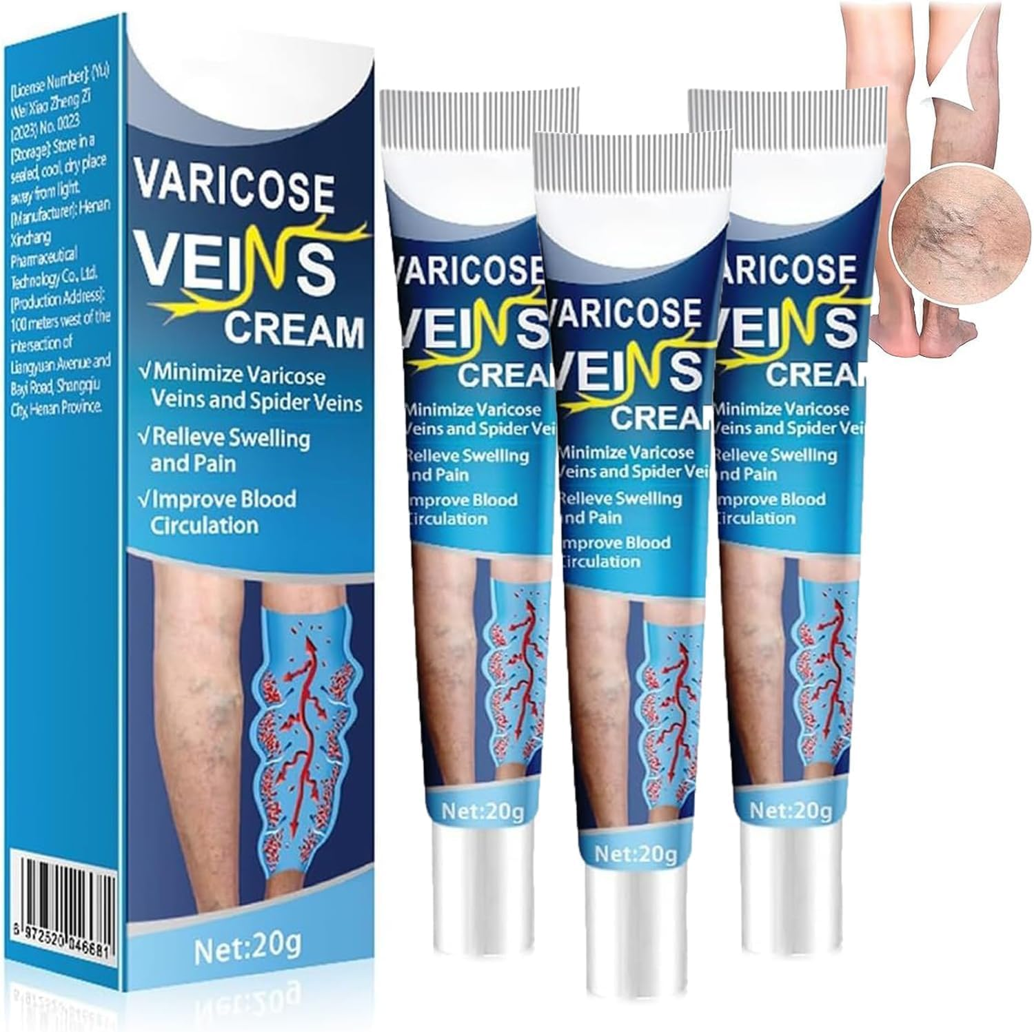 3Pcs GFOUK Mucopolysaccharide Polysulfate Cream,Varicose Veins Cream,Varicose Veins Treatment for Legs,Removal Spider Veins Improve Blood Circulation image number 5
