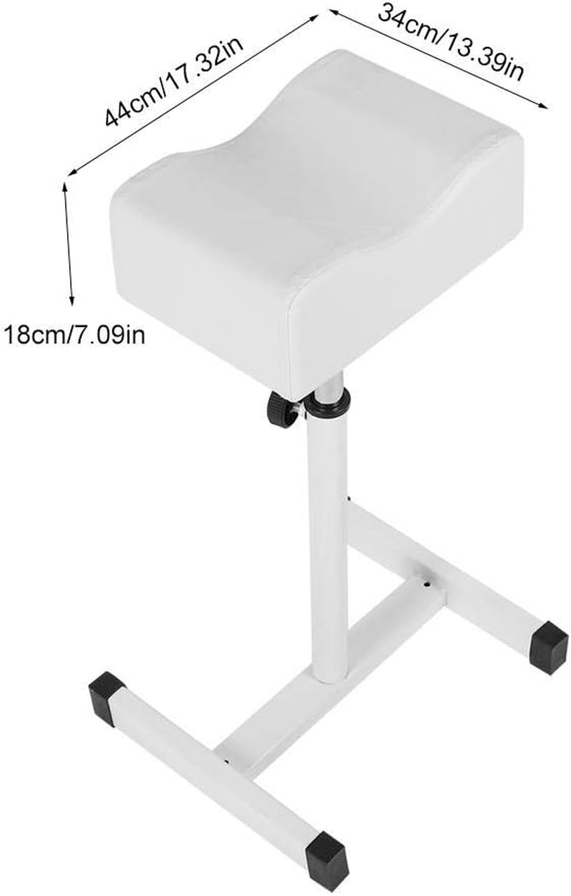 Stool Chair with Footrest,Adjustable Foot Care Pedicure Nail Stool,Pedicure Manicure Technician Nail Footrest Salon Spa Equipment(White)